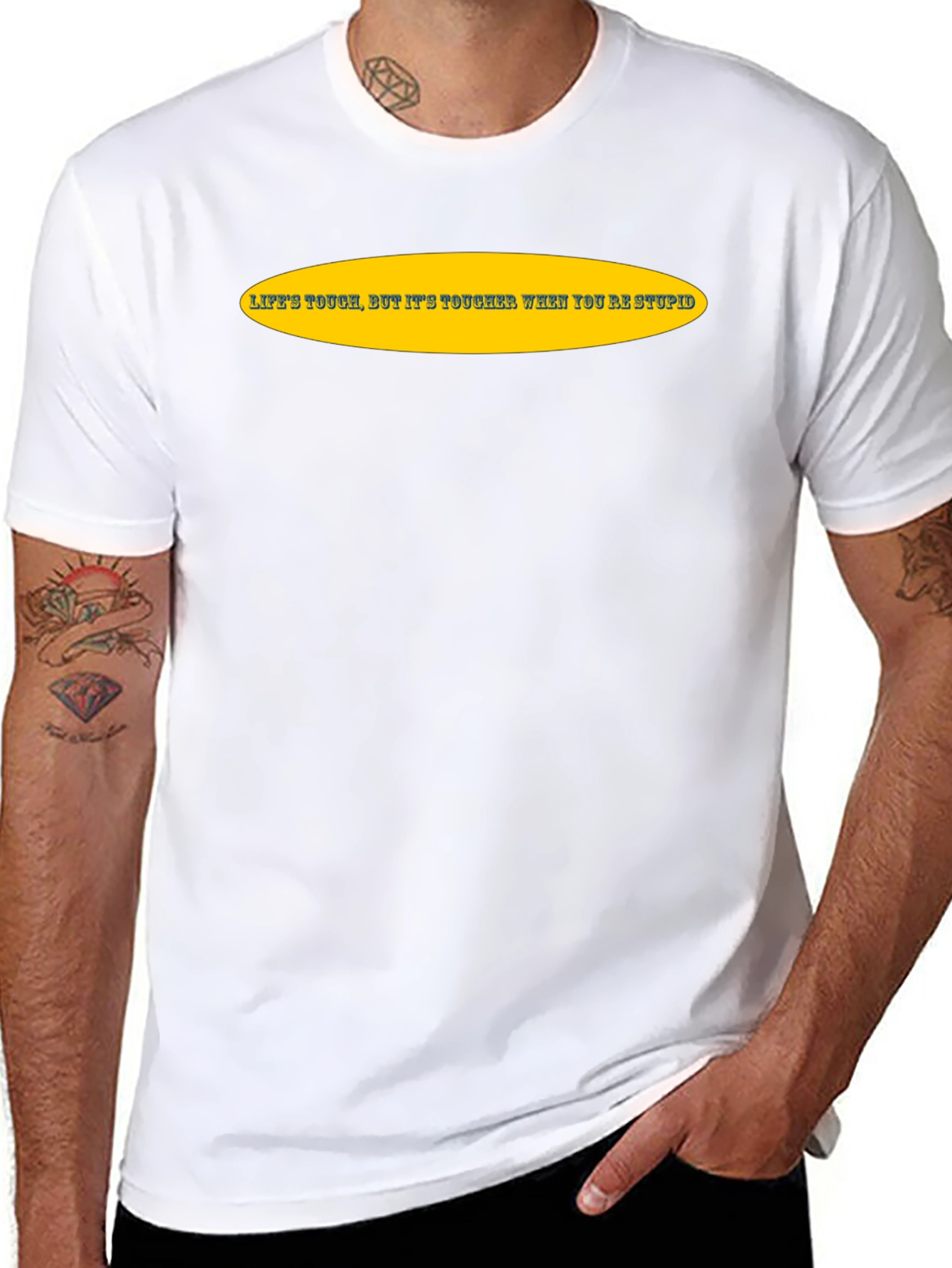 Lifes Tough Slogan Tee - Black
