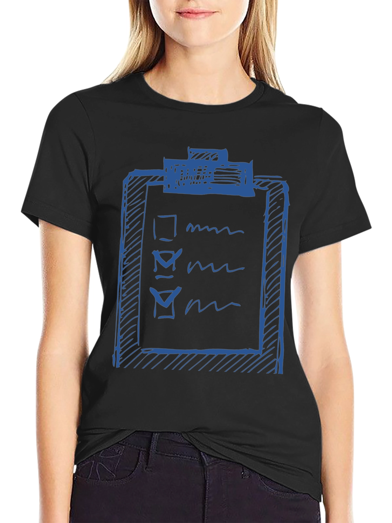 Checklist Graphic Tee - Black Cotton T-Shirt
