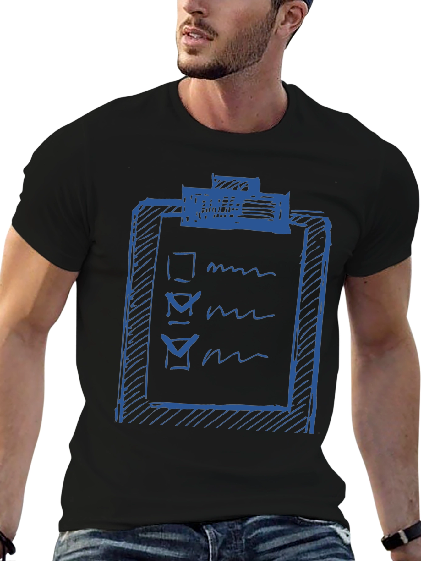 Checklist Graphic Tee - Black Cotton T-Shirt
