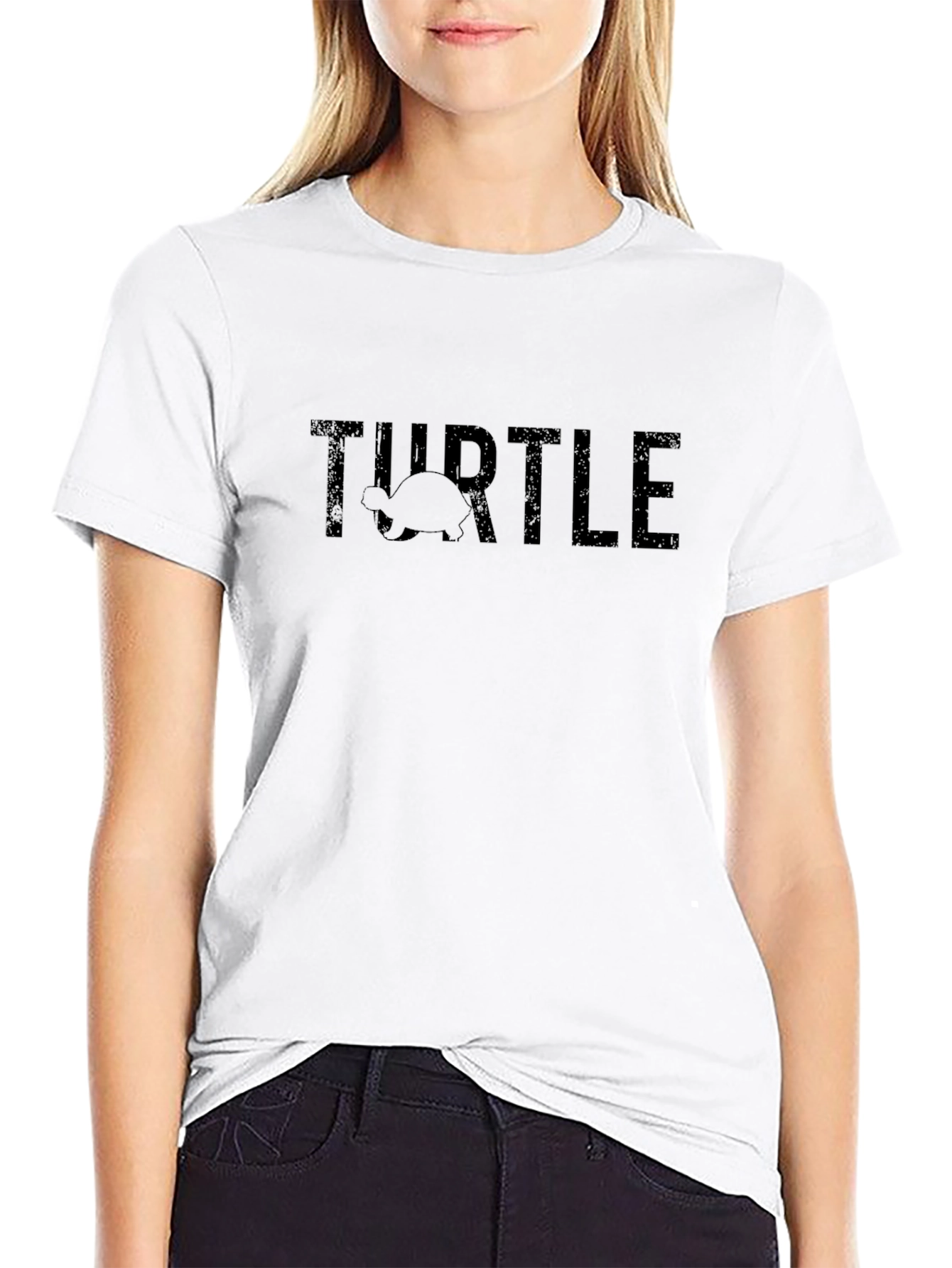 Mens Turtle Graphic Print Tee - Black