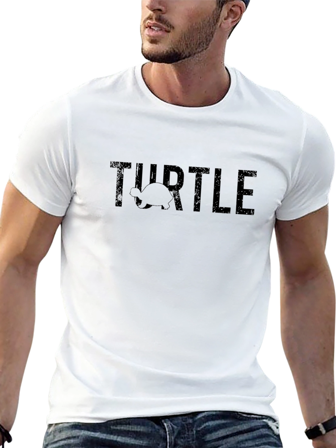 Mens Turtle Graphic Print Tee - Black