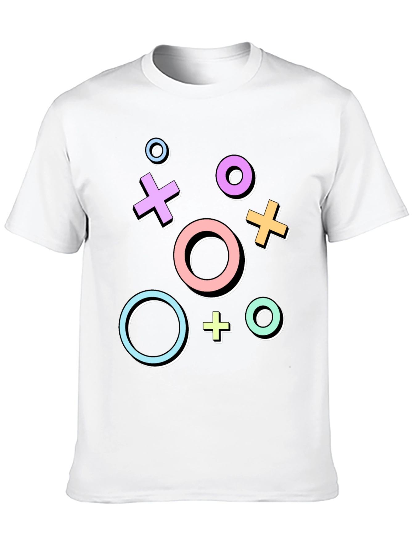 Retro Gaming Symbols Graphic Tee - Black Casual T-Shirt
