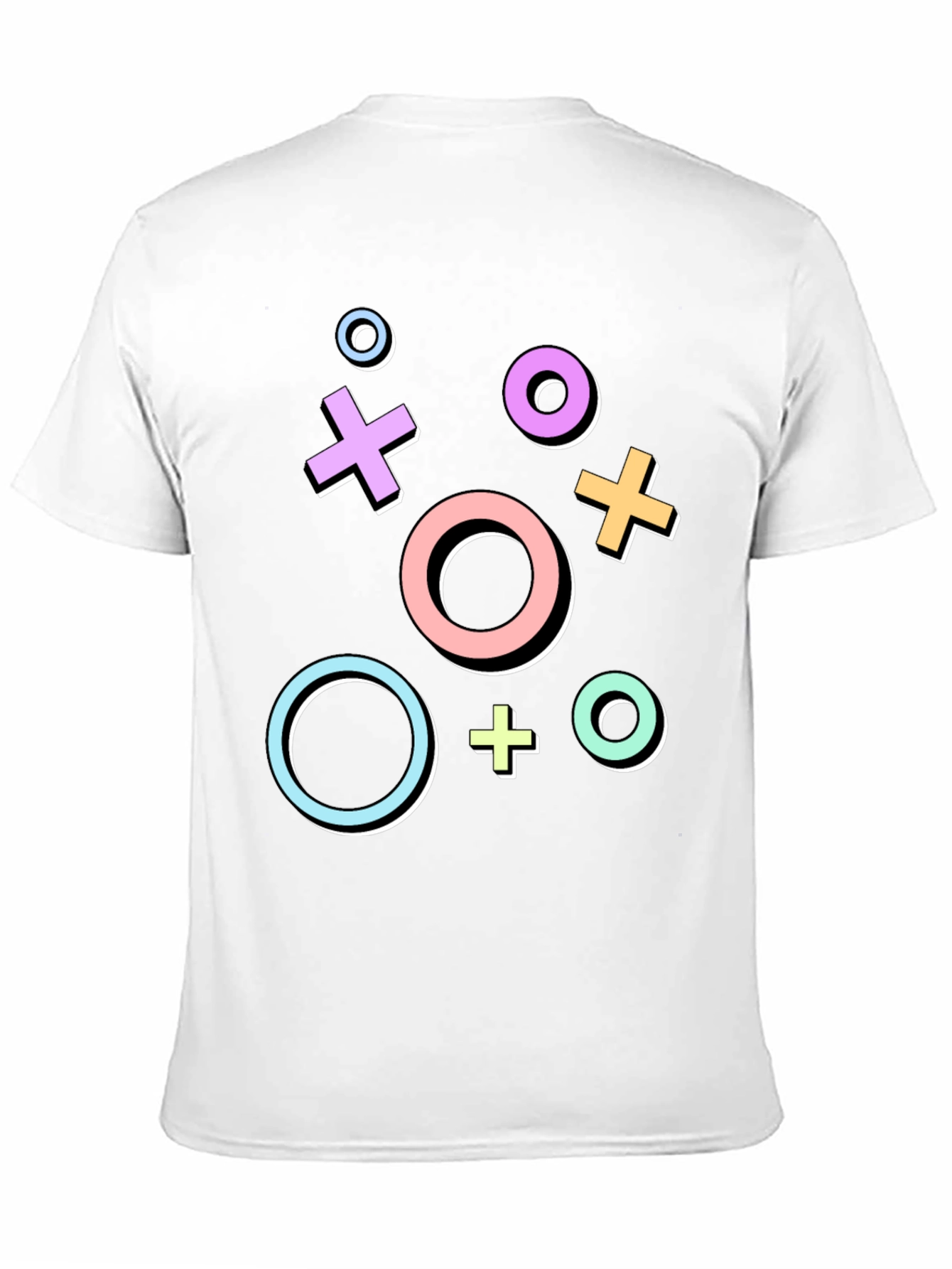 Retro Gaming Symbols Graphic Tee - Black Casual T-Shirt