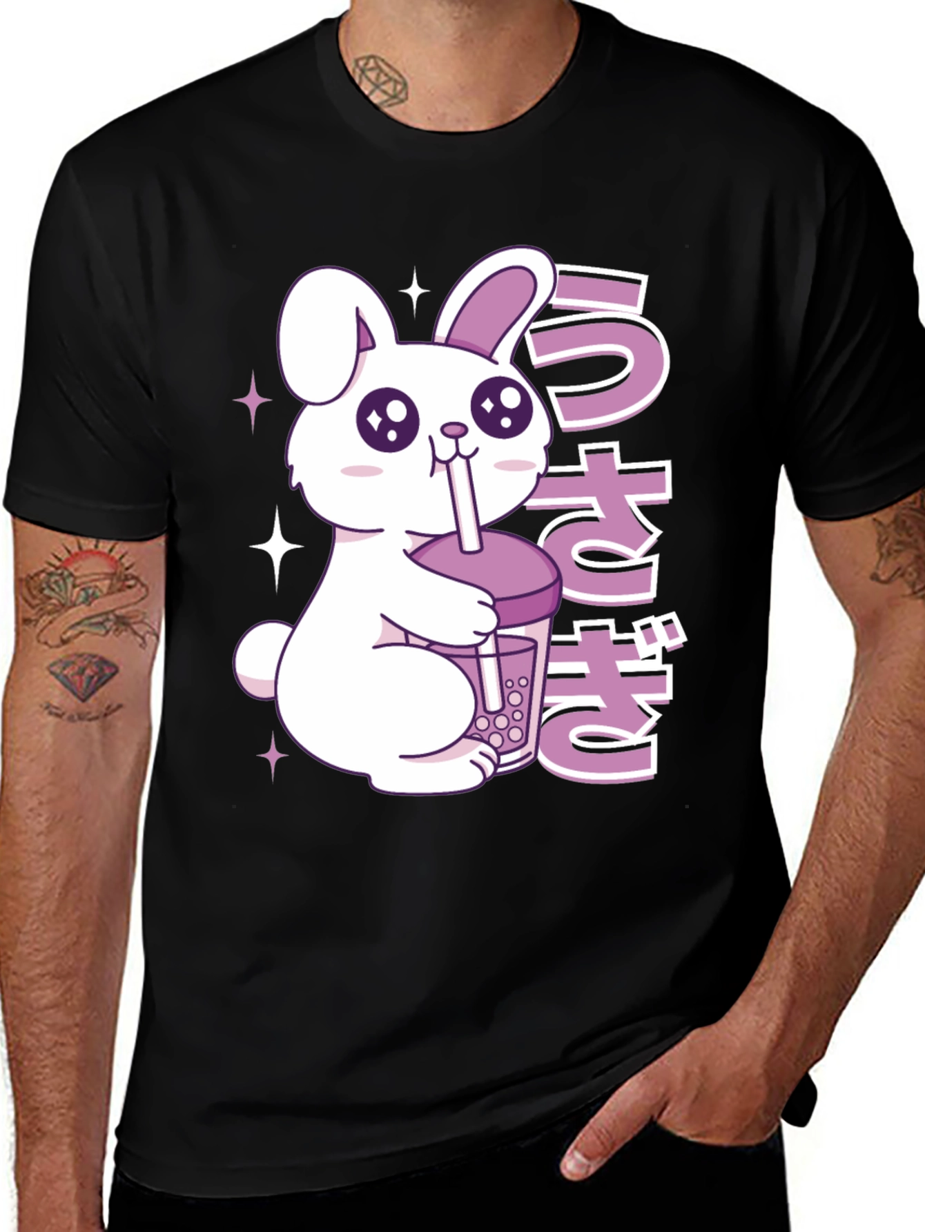 Kawaii Rabbit Boba Tea Graphic T-Shirt