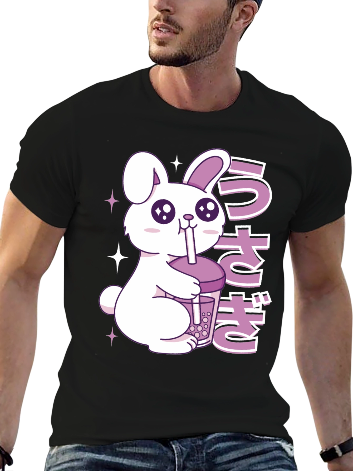 Kawaii Rabbit Boba Tea Graphic T-Shirt