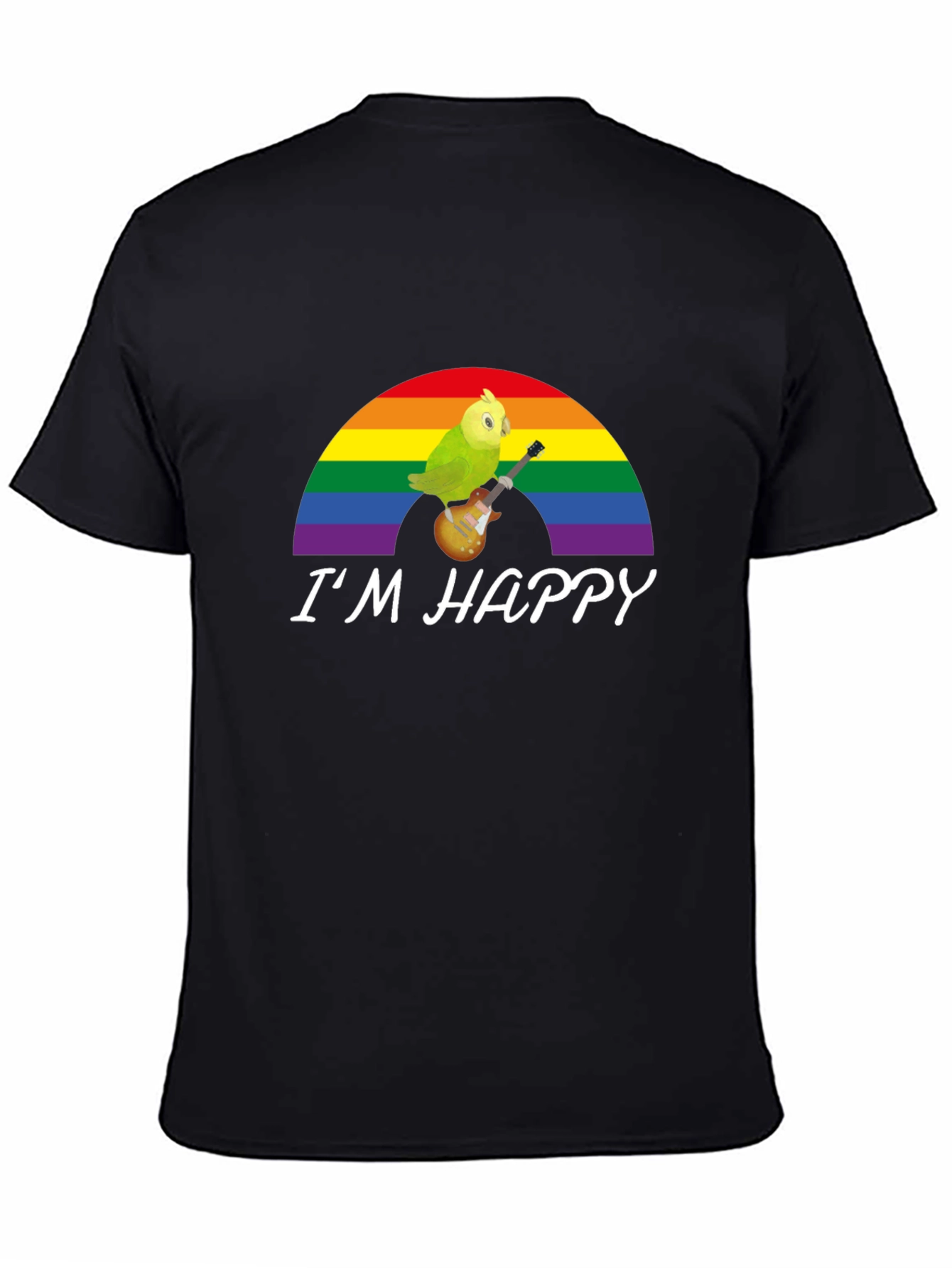 Im Happy Bird Guitar Rainbow Pride T-Shirt