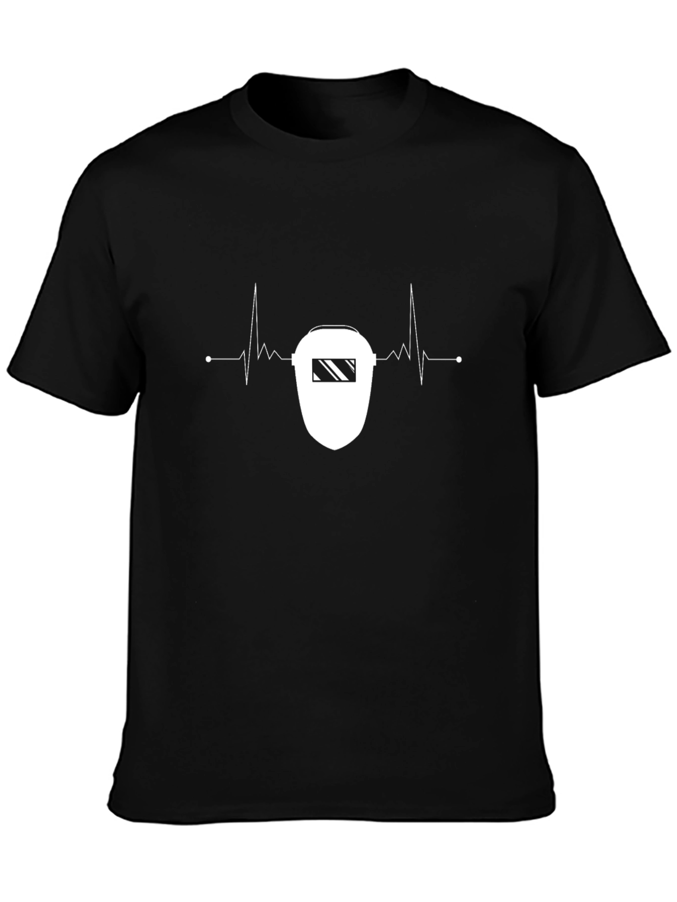 Welder Heartbeat T-Shirt - Black Crew Neck