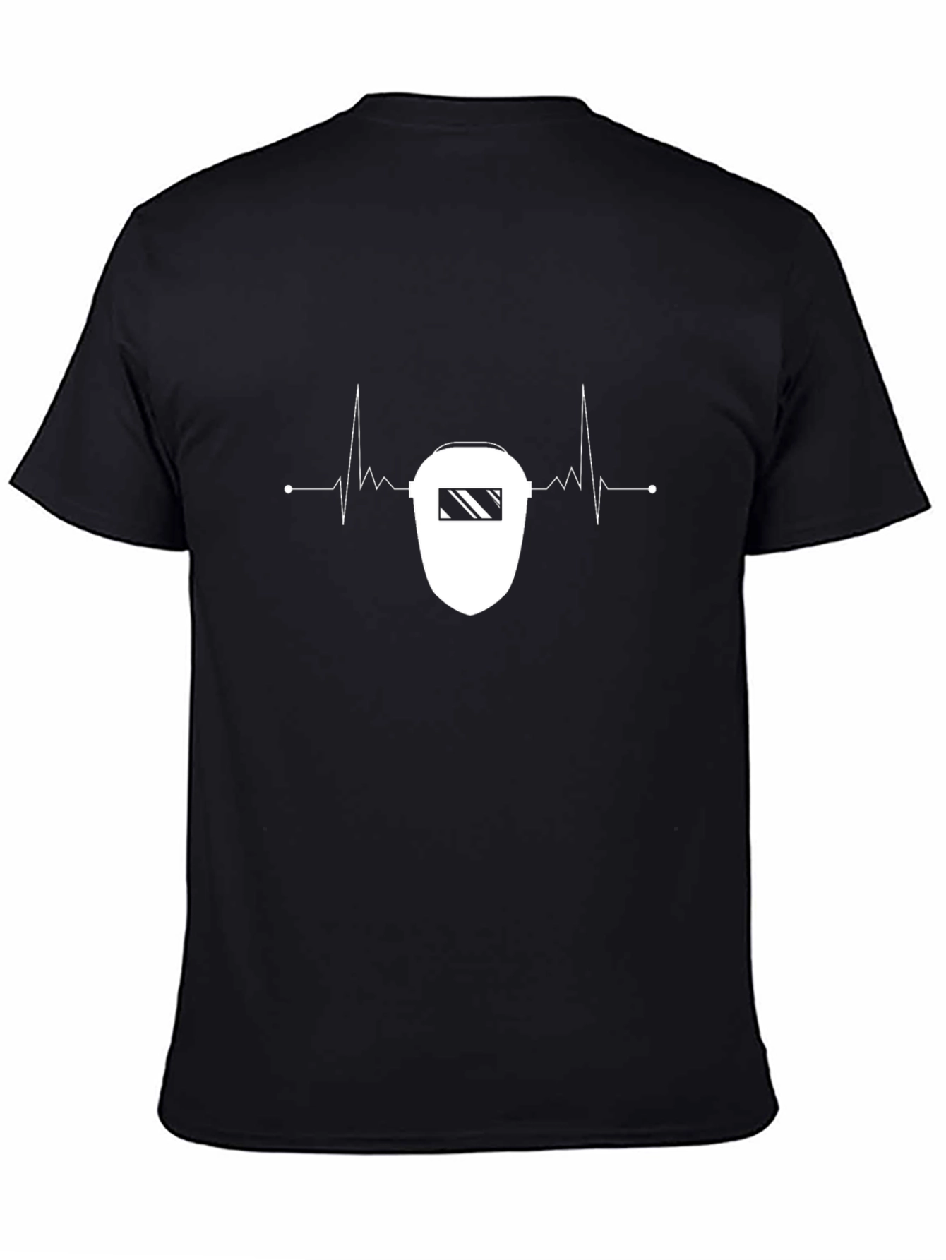 Welder Heartbeat T-Shirt - Black Crew Neck