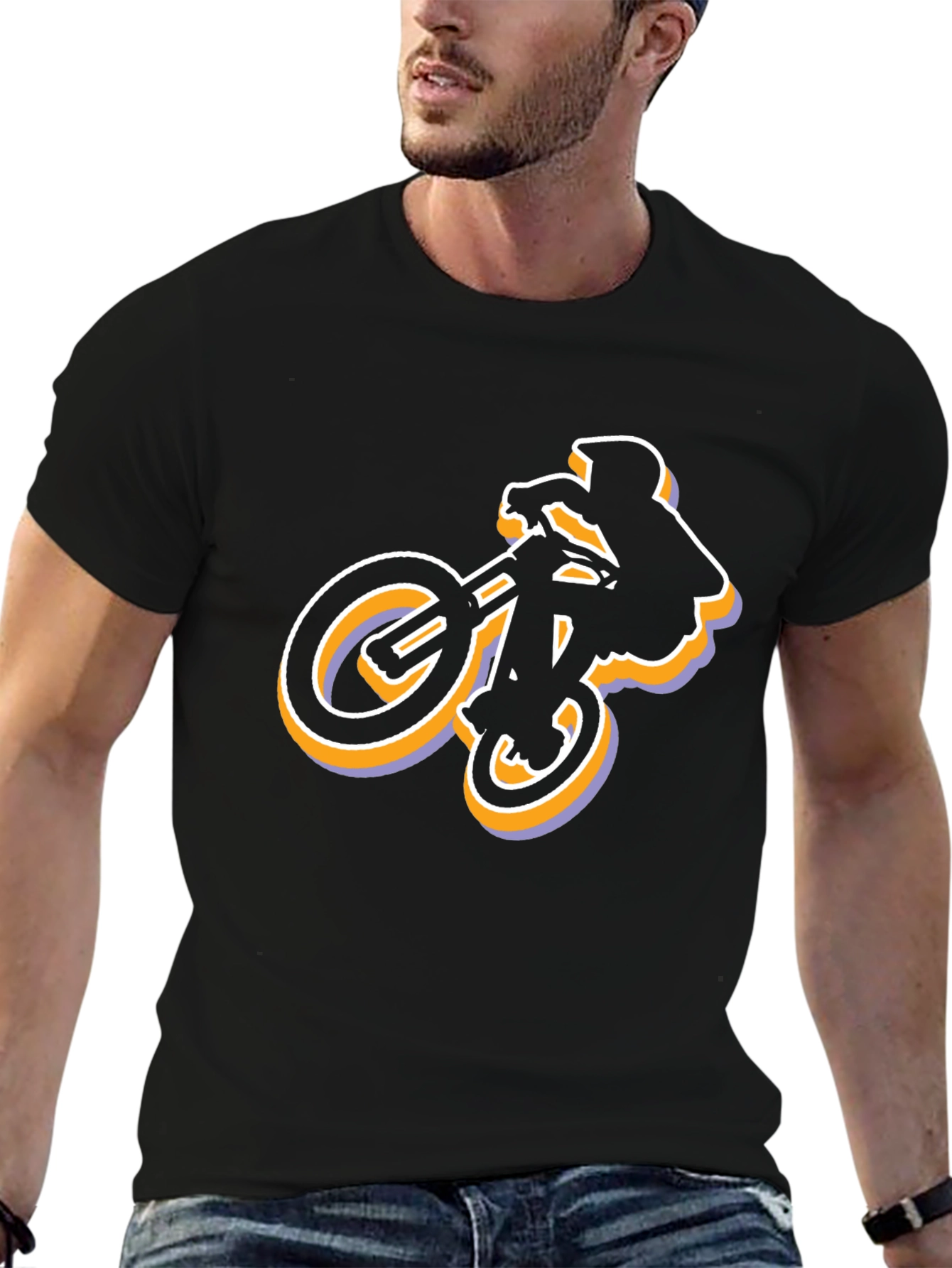 BMX Rider Graphic Tee - Cool Black T-Shirt