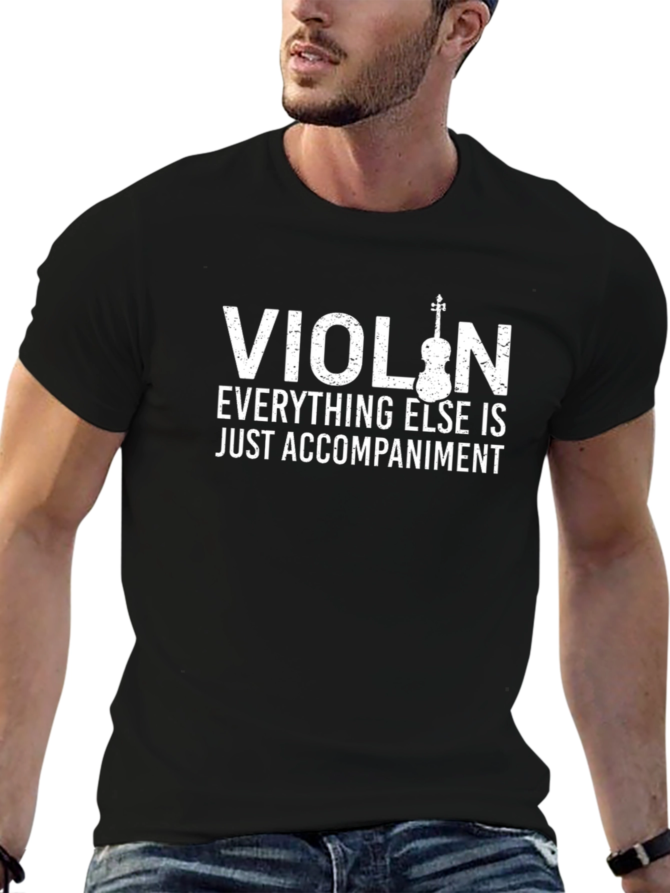 Violin Accompaniment Graphic Tee - Musicians Humor