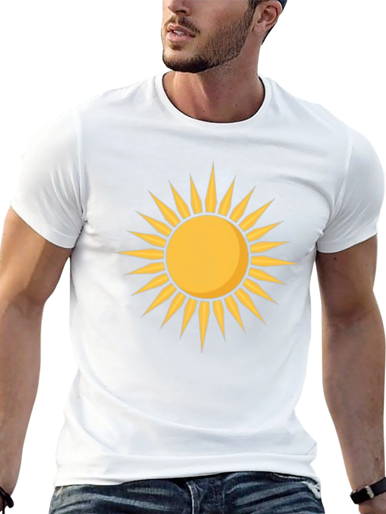 Radiant Sun Graphic Tee - Black Cotton T-Shirt