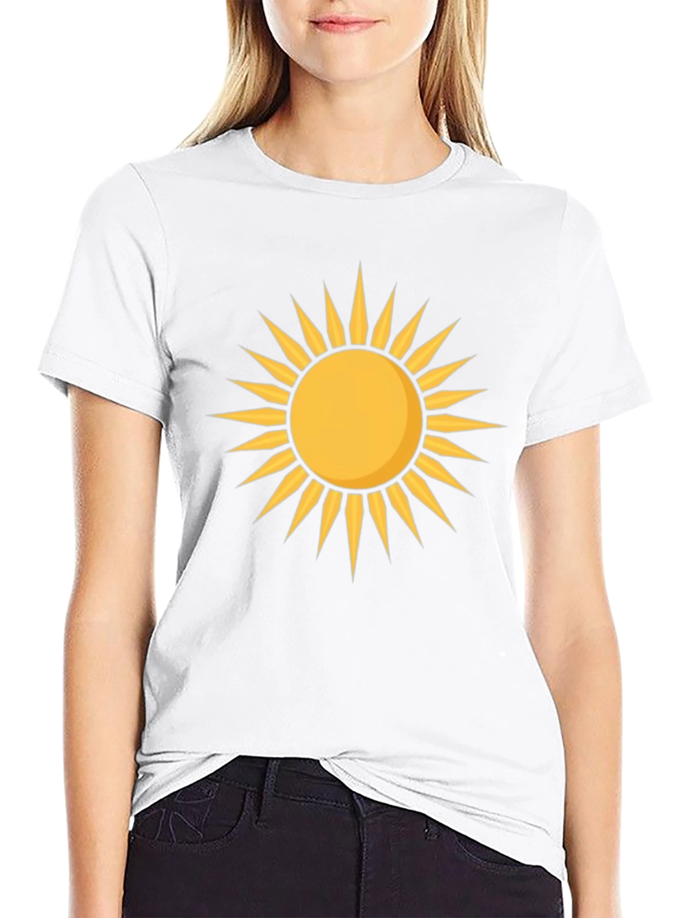 Radiant Sun Graphic Tee - Black Cotton T-Shirt