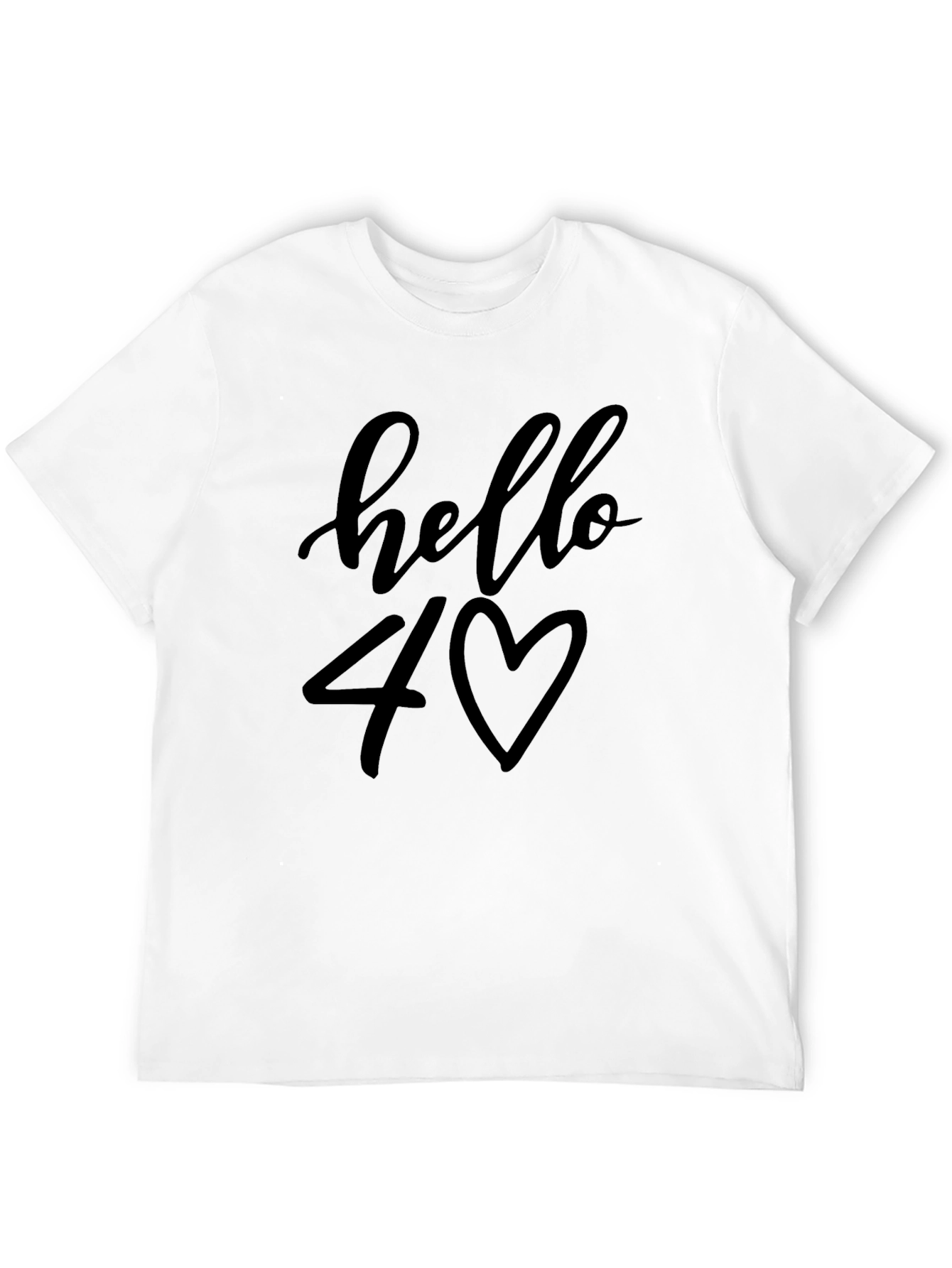 Hello 40 Heart Graphic Tee - Birthday Gift