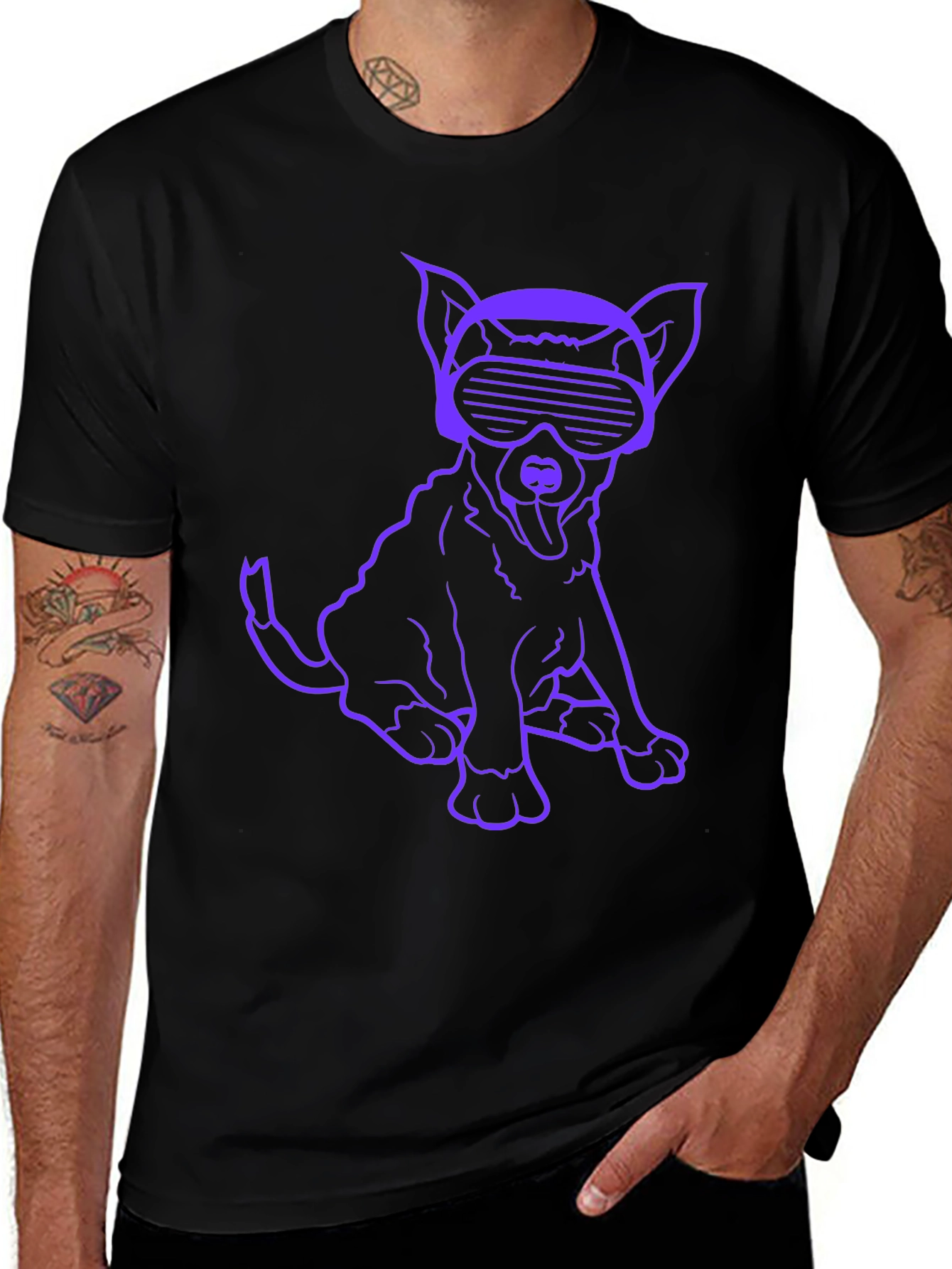 Cyber Pup T-Shirt - Cool Dog Graphic Tee
