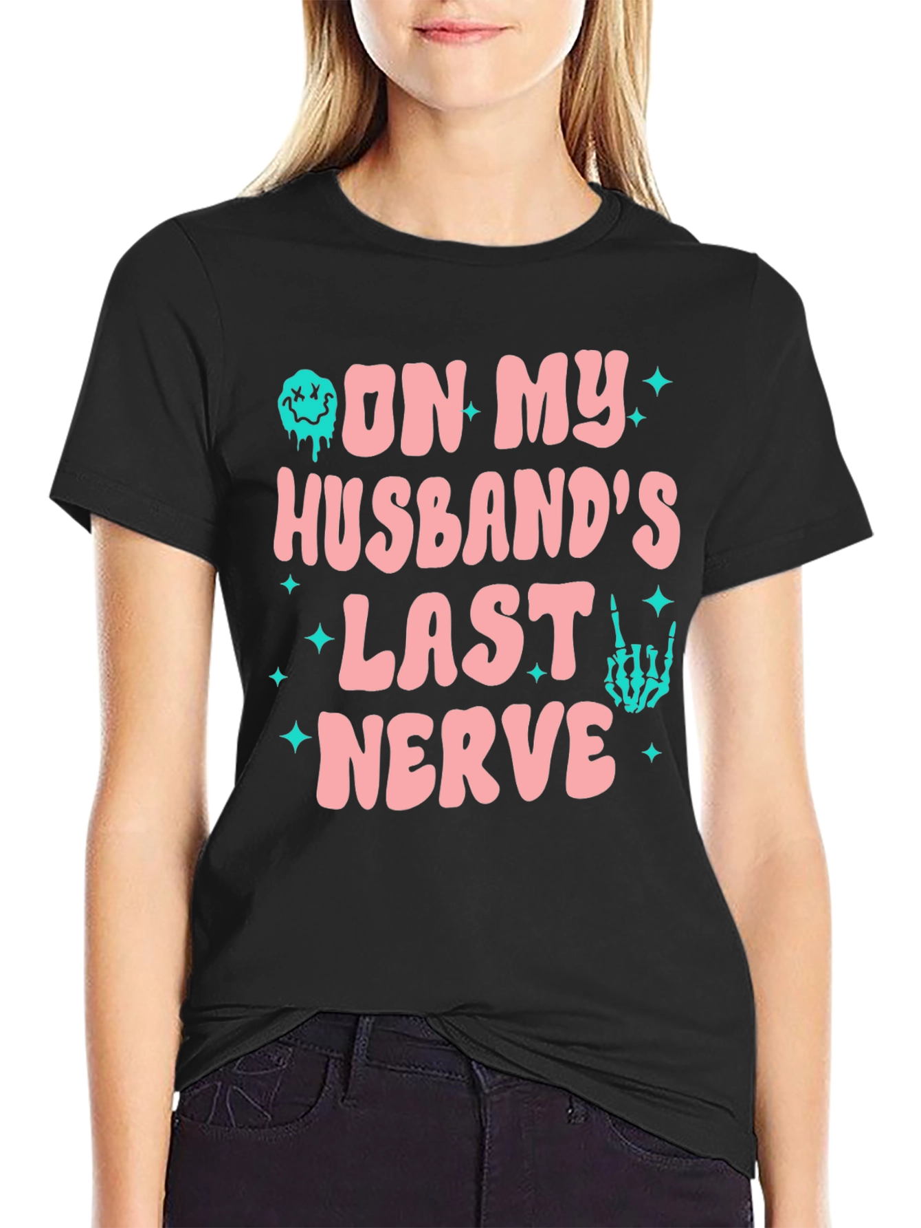On My Husbands Last Nerve Funny Graphic Tee