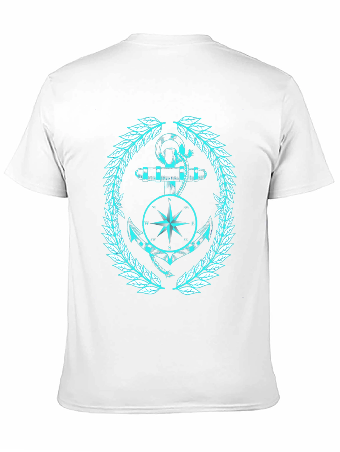 Nautical Anchor & Compass Graphic Black T-Shirt