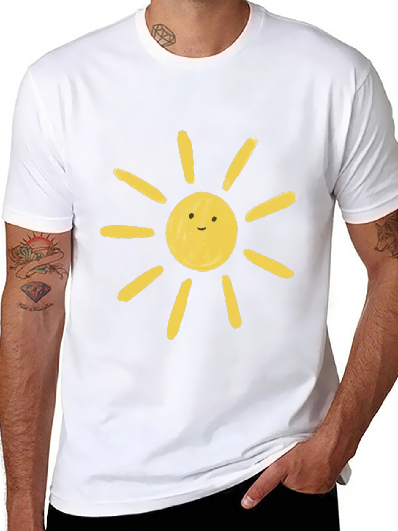Cute Sun Graphic Black T-Shirt