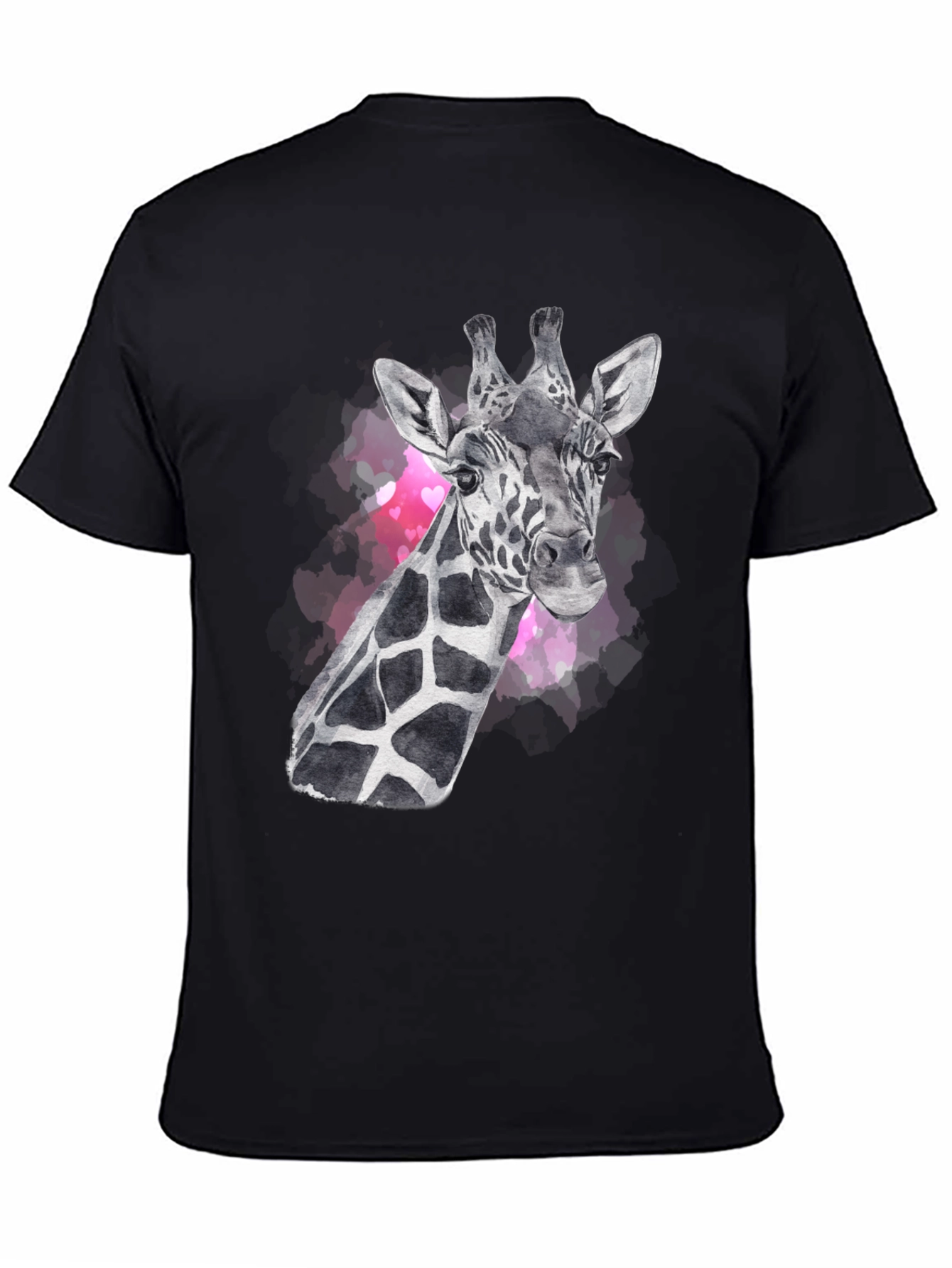 Giraffe Portrait Graphic Tee - Black