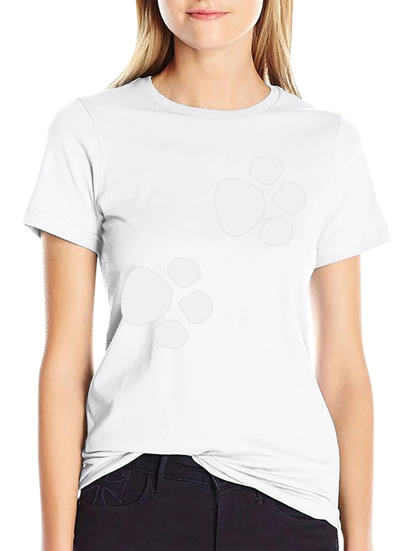 Paw Print Tee - Casual Black Cotton Shirt