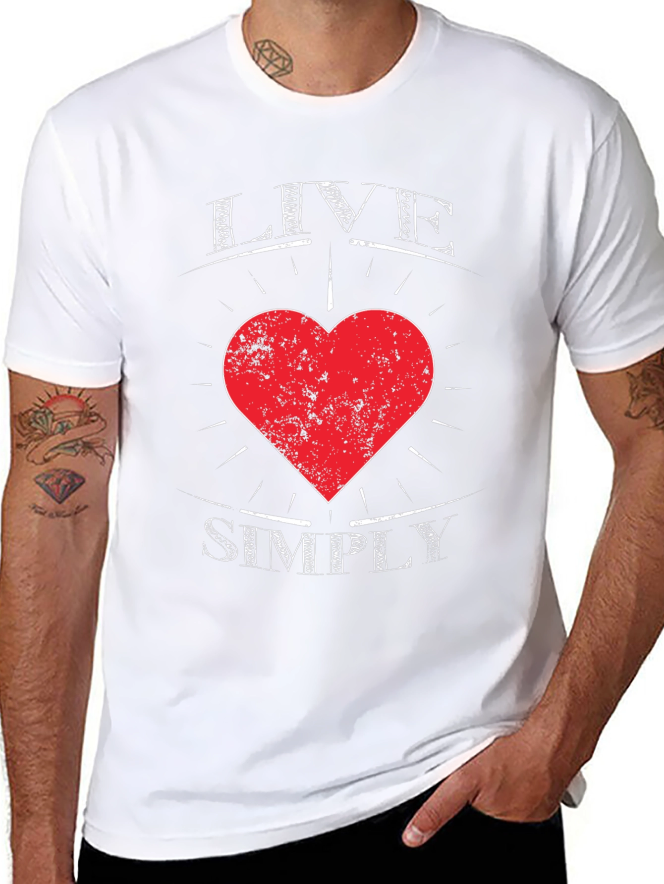 Live Simply Heart Graphic Tee