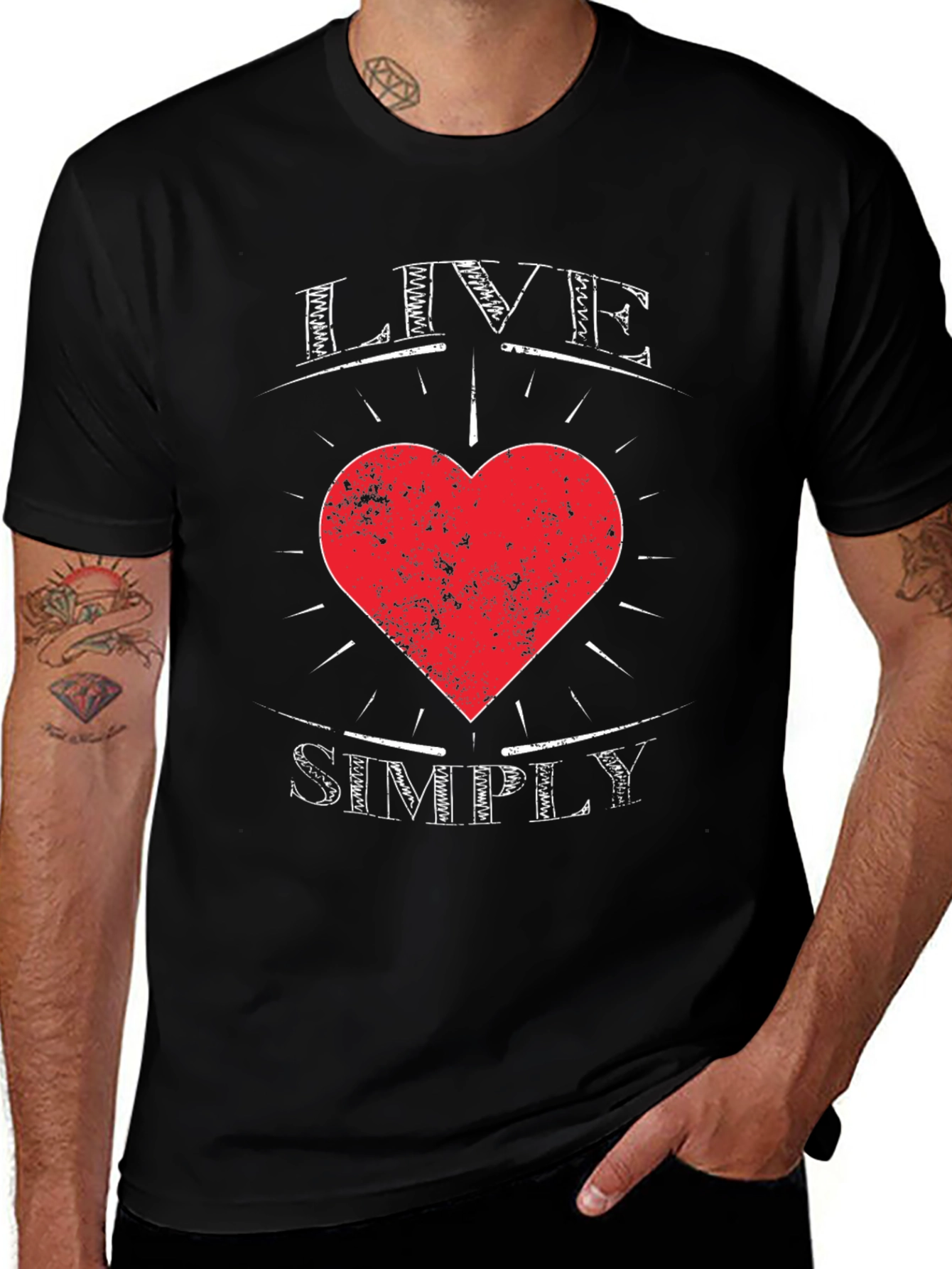 Live Simply Heart Graphic Tee