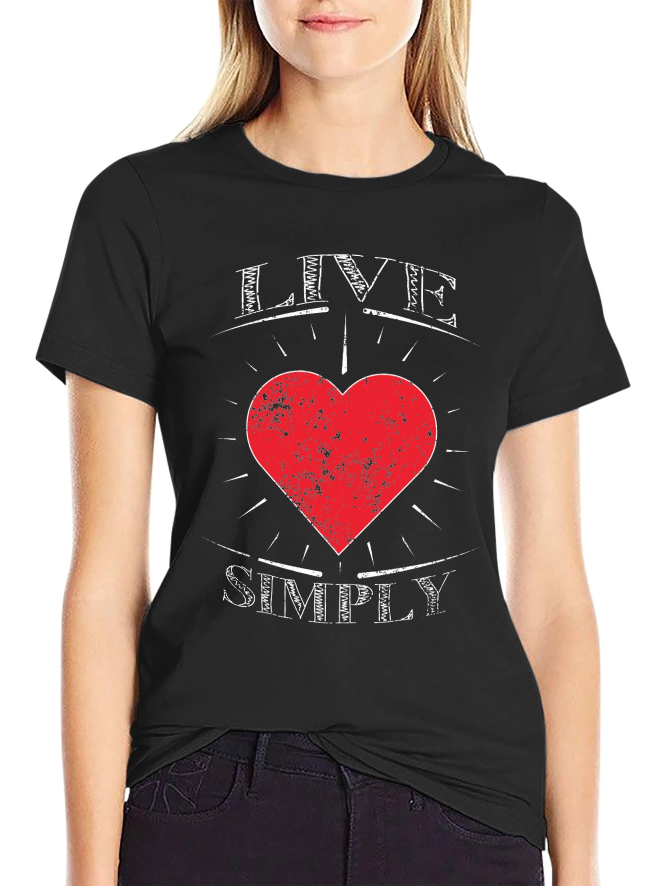 Live Simply Heart Graphic Tee