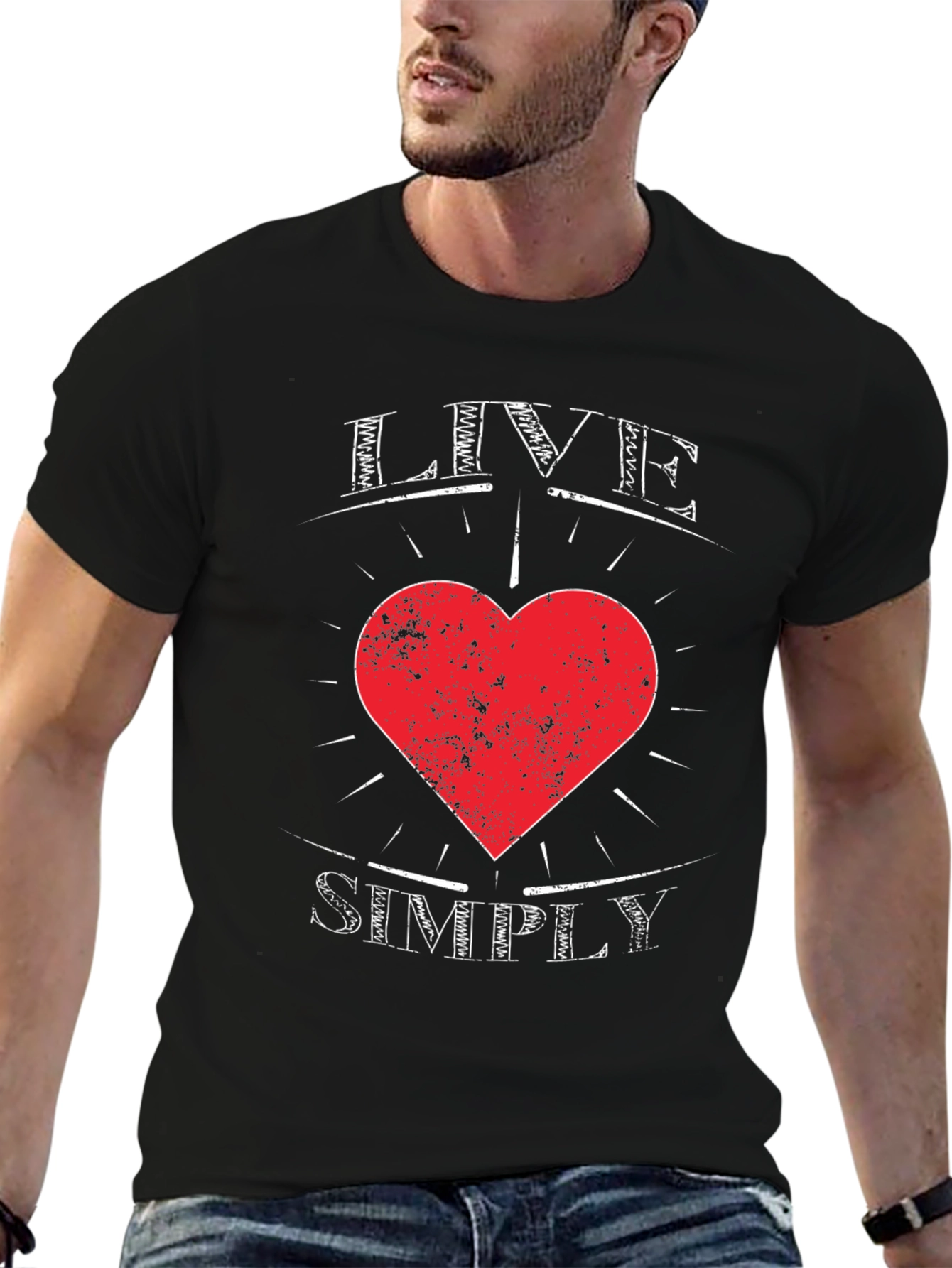Live Simply Heart Graphic Tee