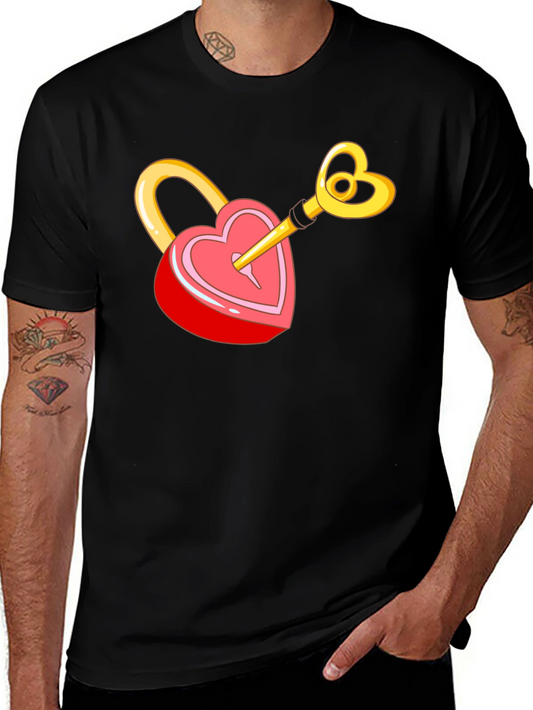 Heart Lock & Key Graphic T-Shirt - Love Unlocked