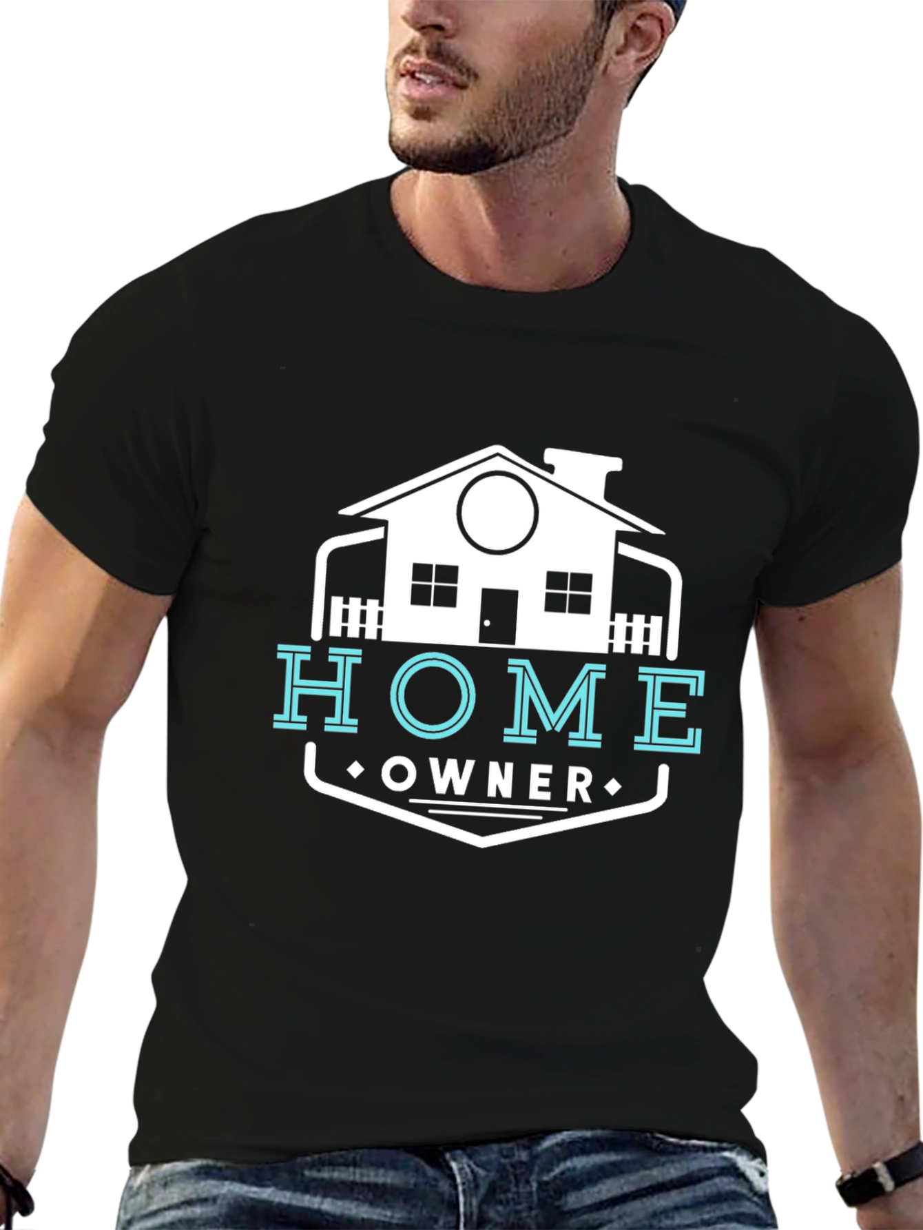 Home Owner Graphic Tee - Black Cotton T-Shirt