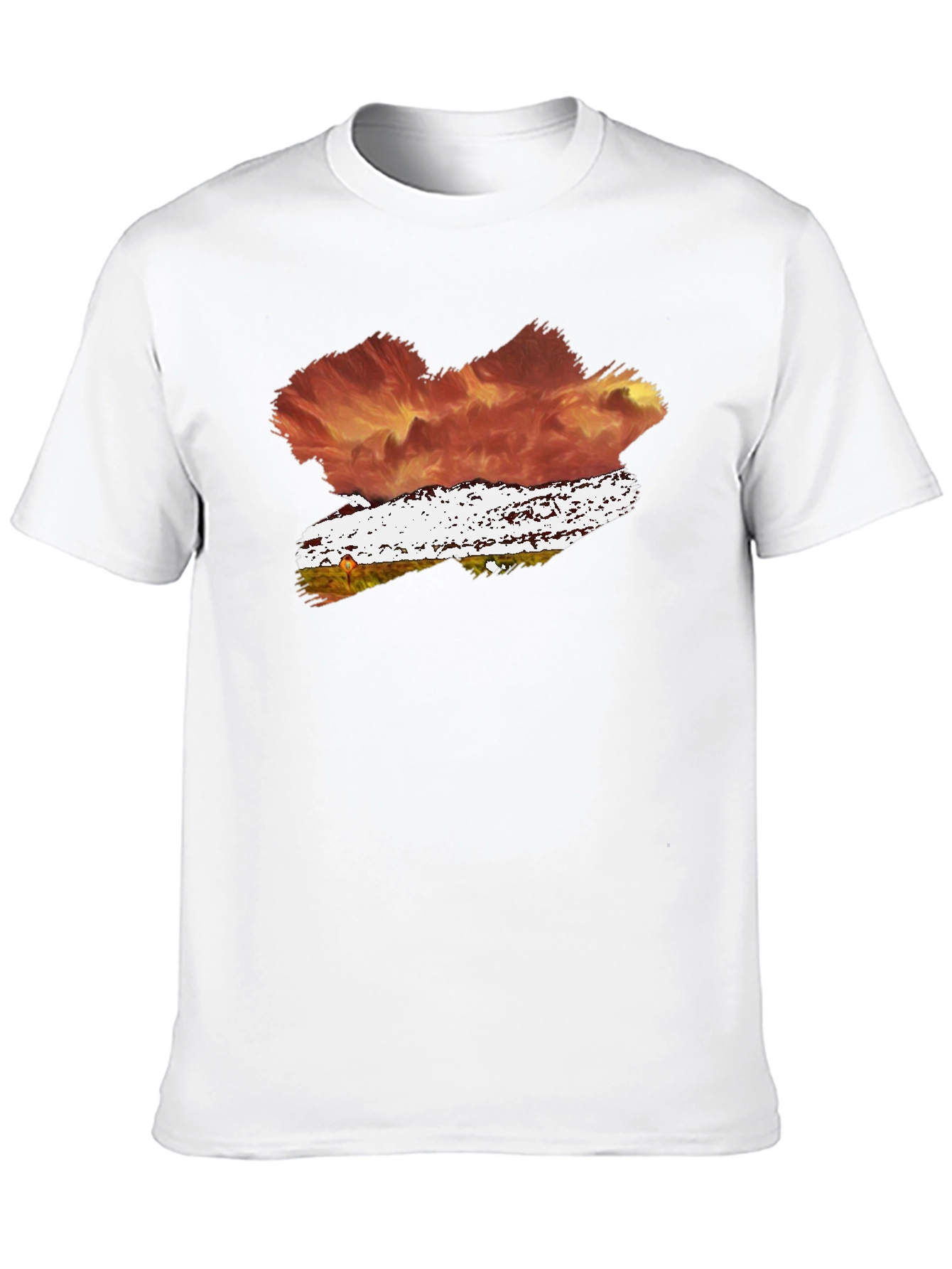 Abstract Brushstroke Graphic Tee - Black