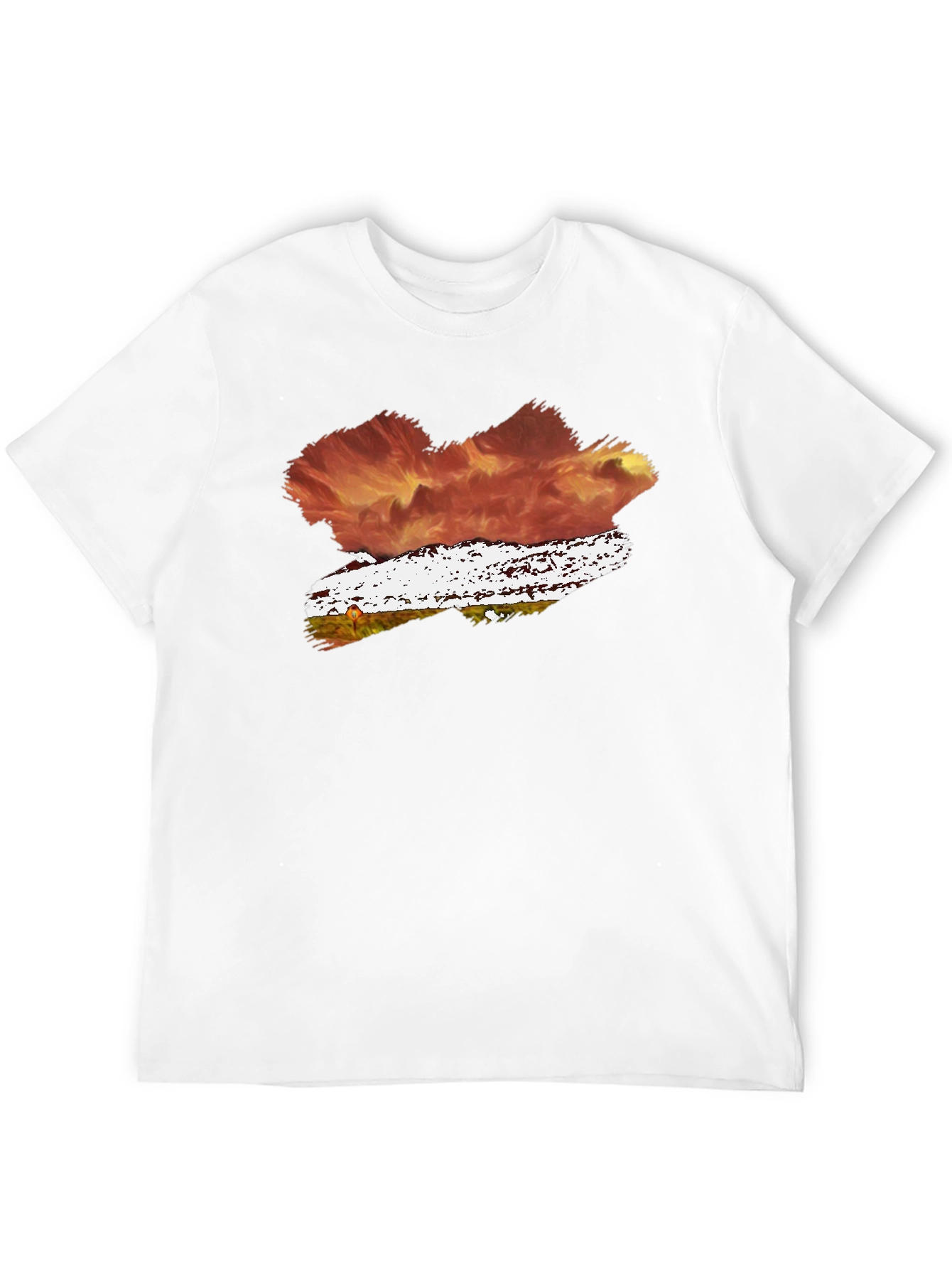 Abstract Brushstroke Graphic Tee - Black