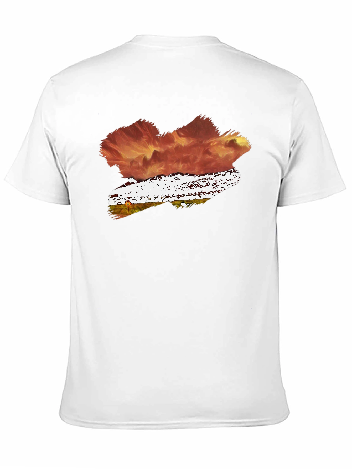 Abstract Brushstroke Graphic Tee - Black