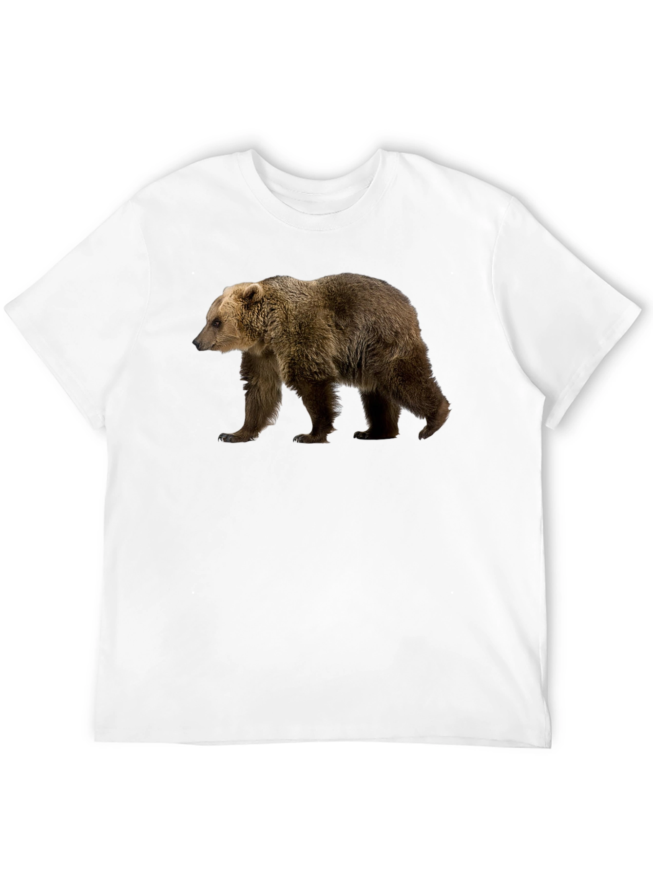 Bear Graphic Print Black T-Shirt