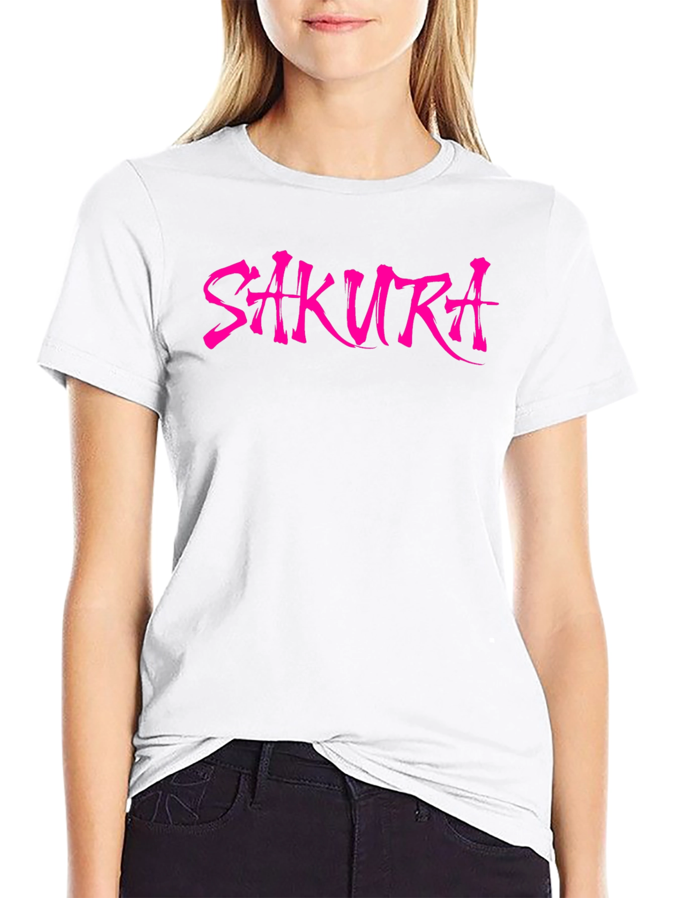 Sakura Graphic T-Shirt - Stylish Pink on Black