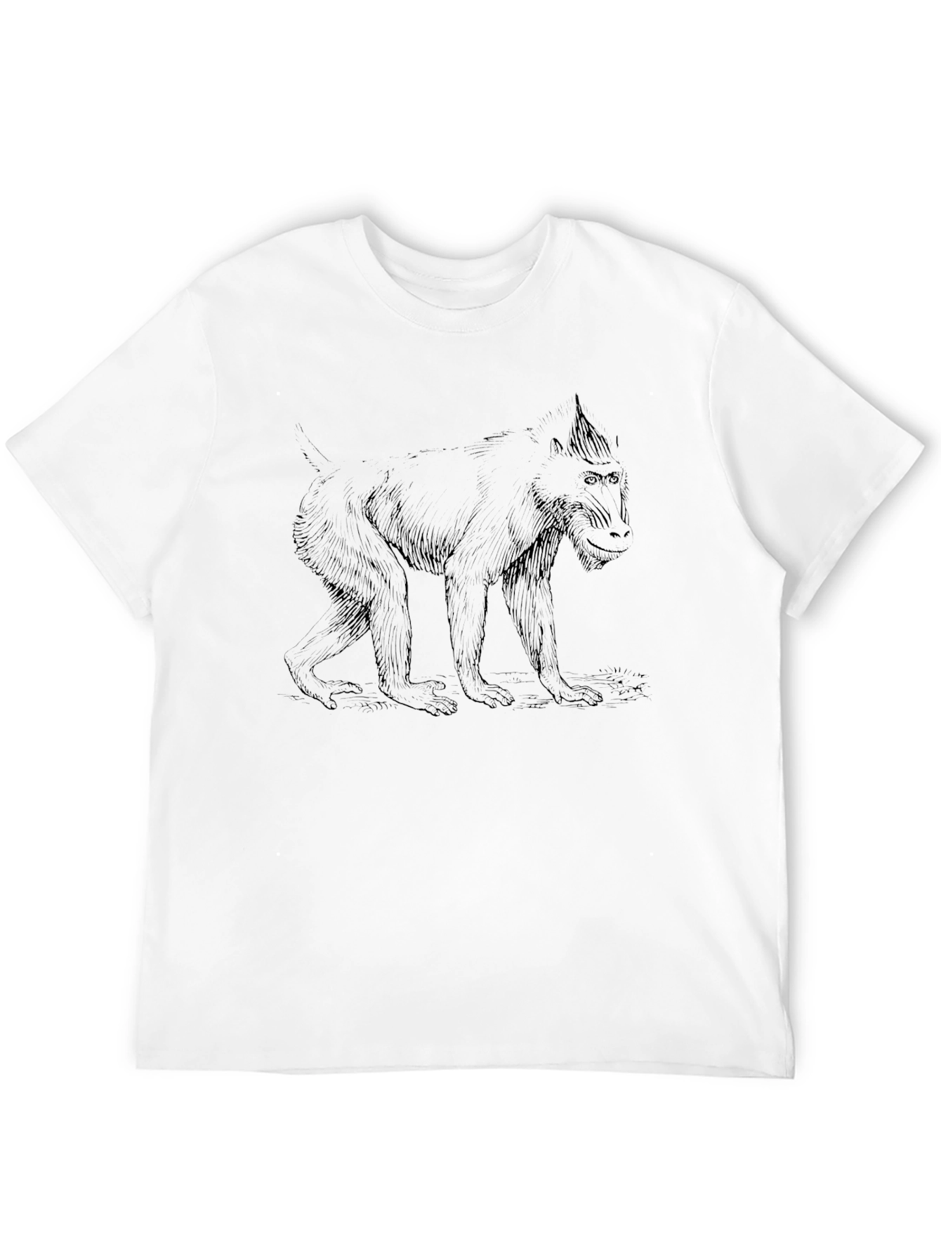 Monkey Graphic Tee - Mens Black Crew Neck T-Shirt