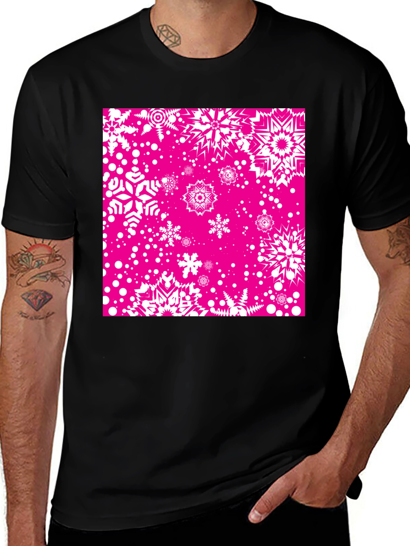 Snowflake Pattern T-Shirt