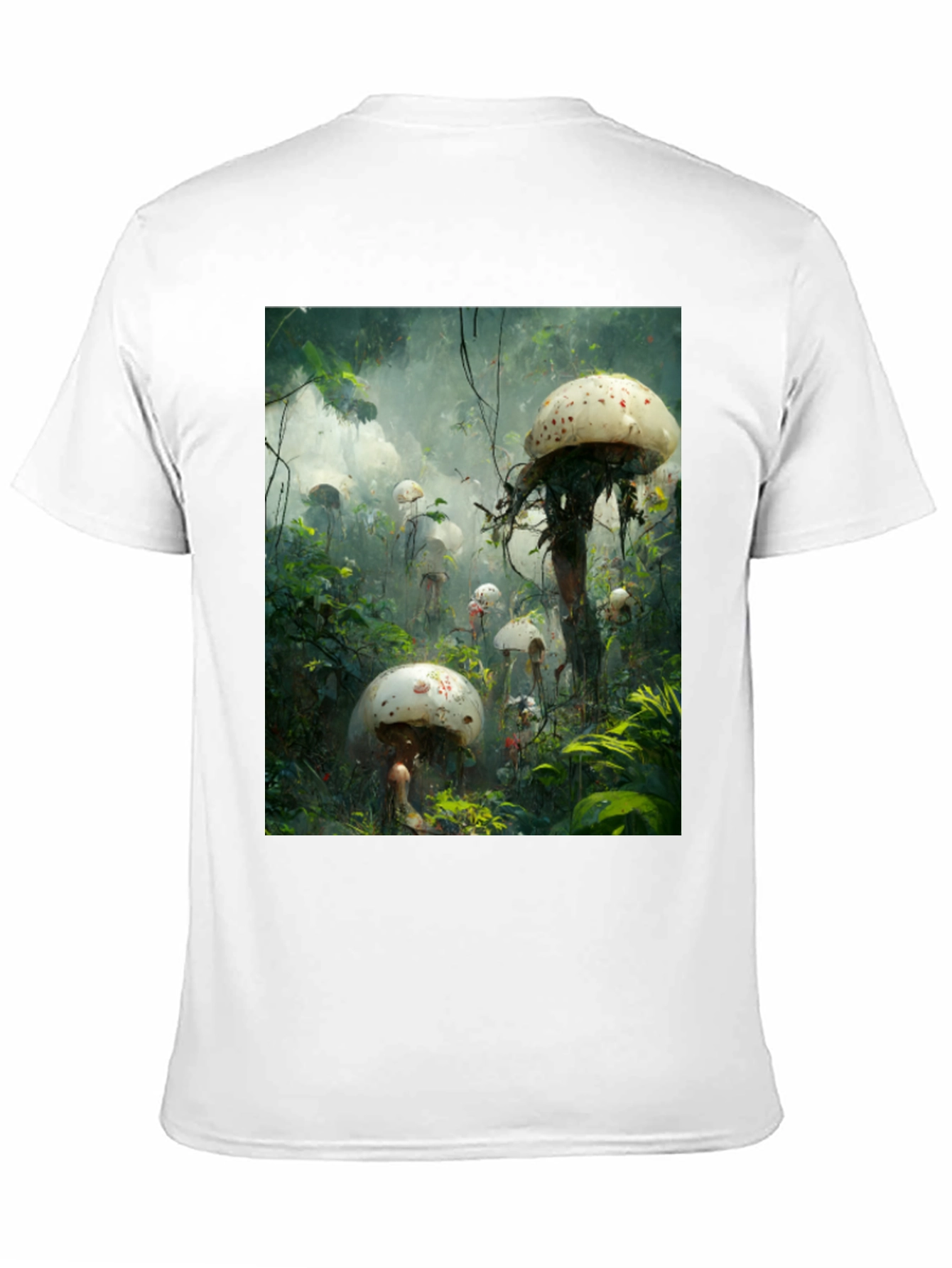 Mushroom Forest Print Tee - Unique Graphic T-Shirt
