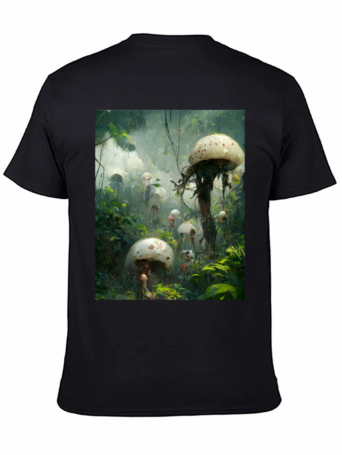 Mushroom Forest Print Tee - Unique Graphic T-Shirt