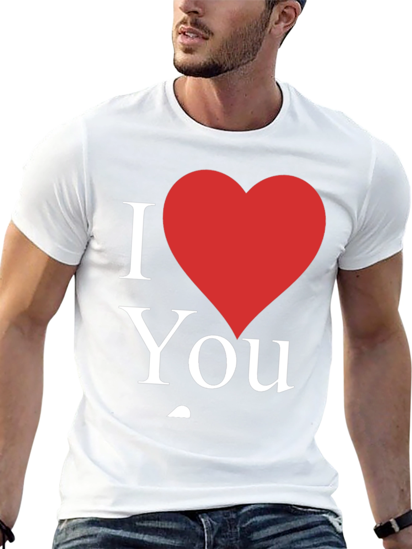 I Love You T-Shirt - Black with Red Heart