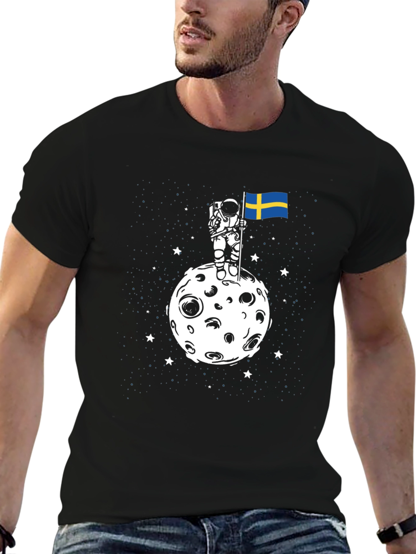 Astronaut Sweden Flag T-Shirt
