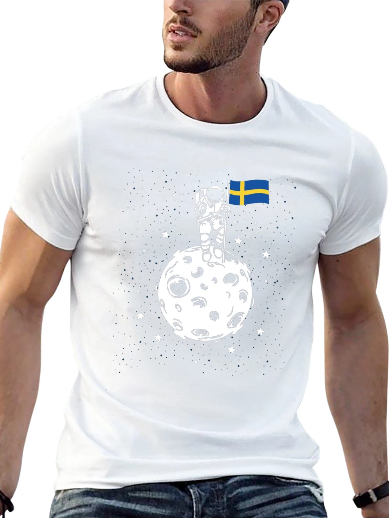 Astronaut Sweden Flag T-Shirt