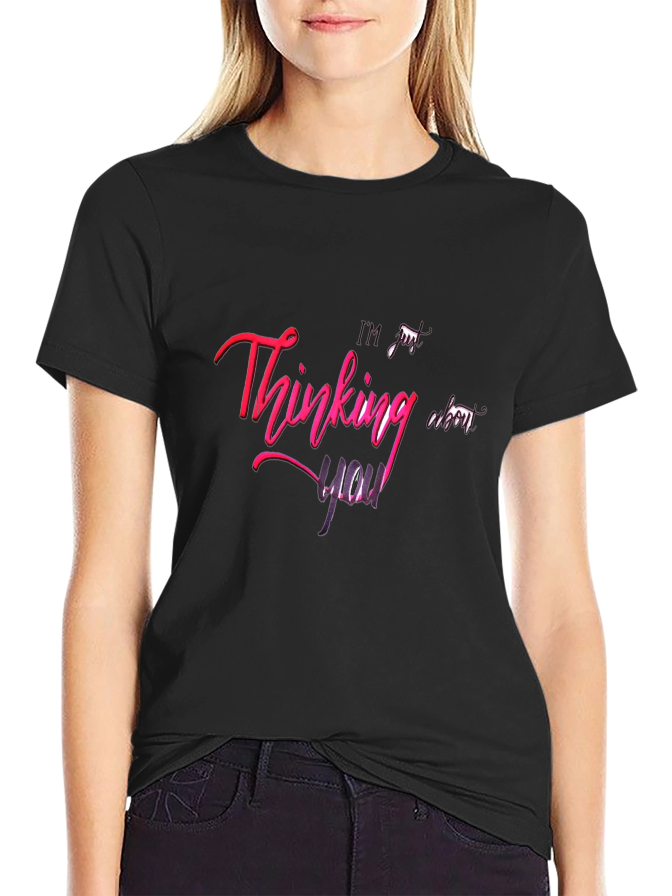 Thinking of You Graphic Black Tee