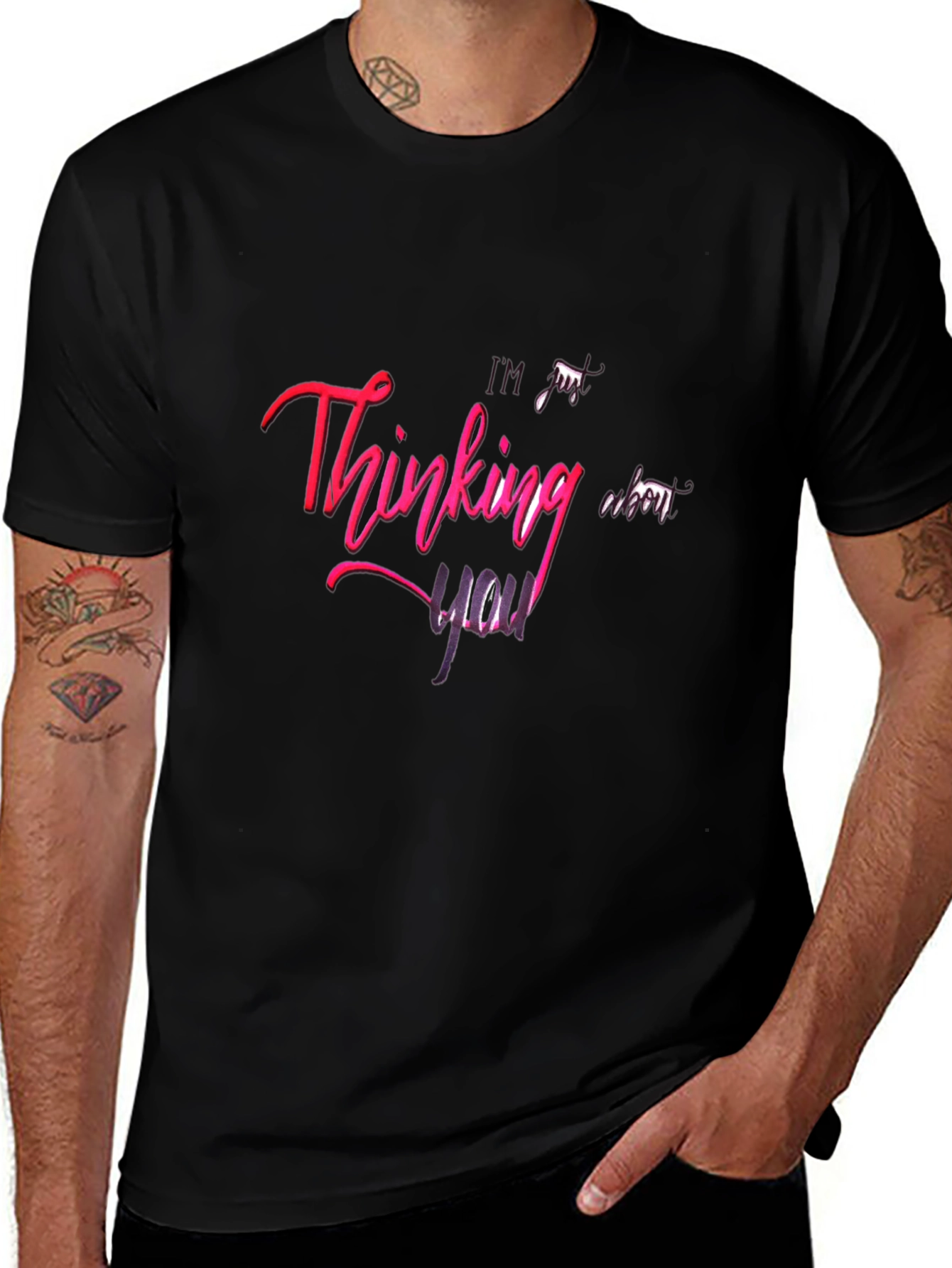 Thinking of You Graphic Black Tee