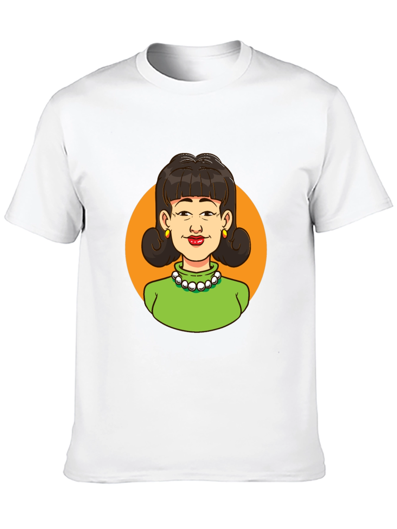 Retro Cartoon Lady Graphic Tee - Classic Style