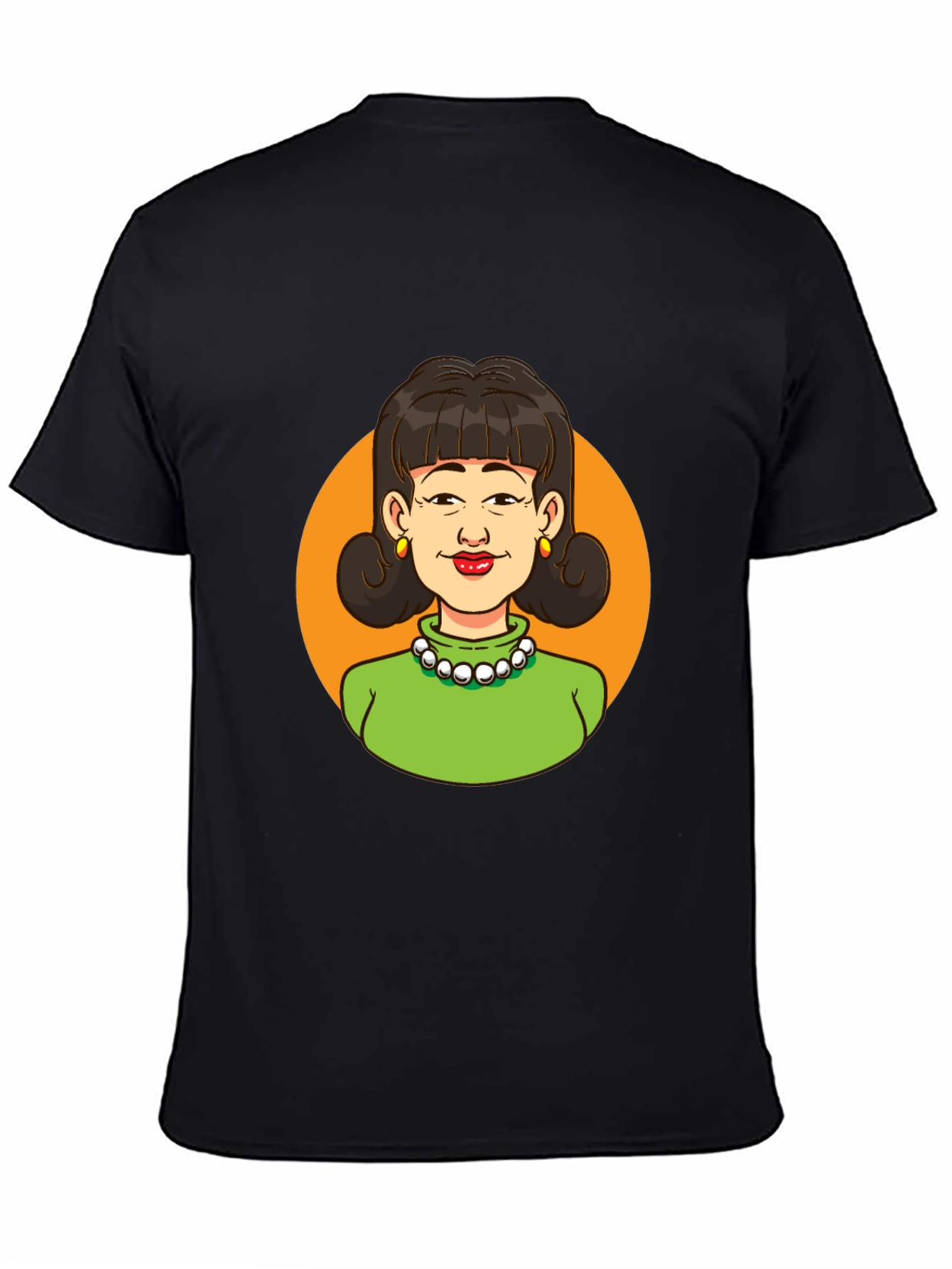 Retro Cartoon Lady Graphic Tee - Classic Style