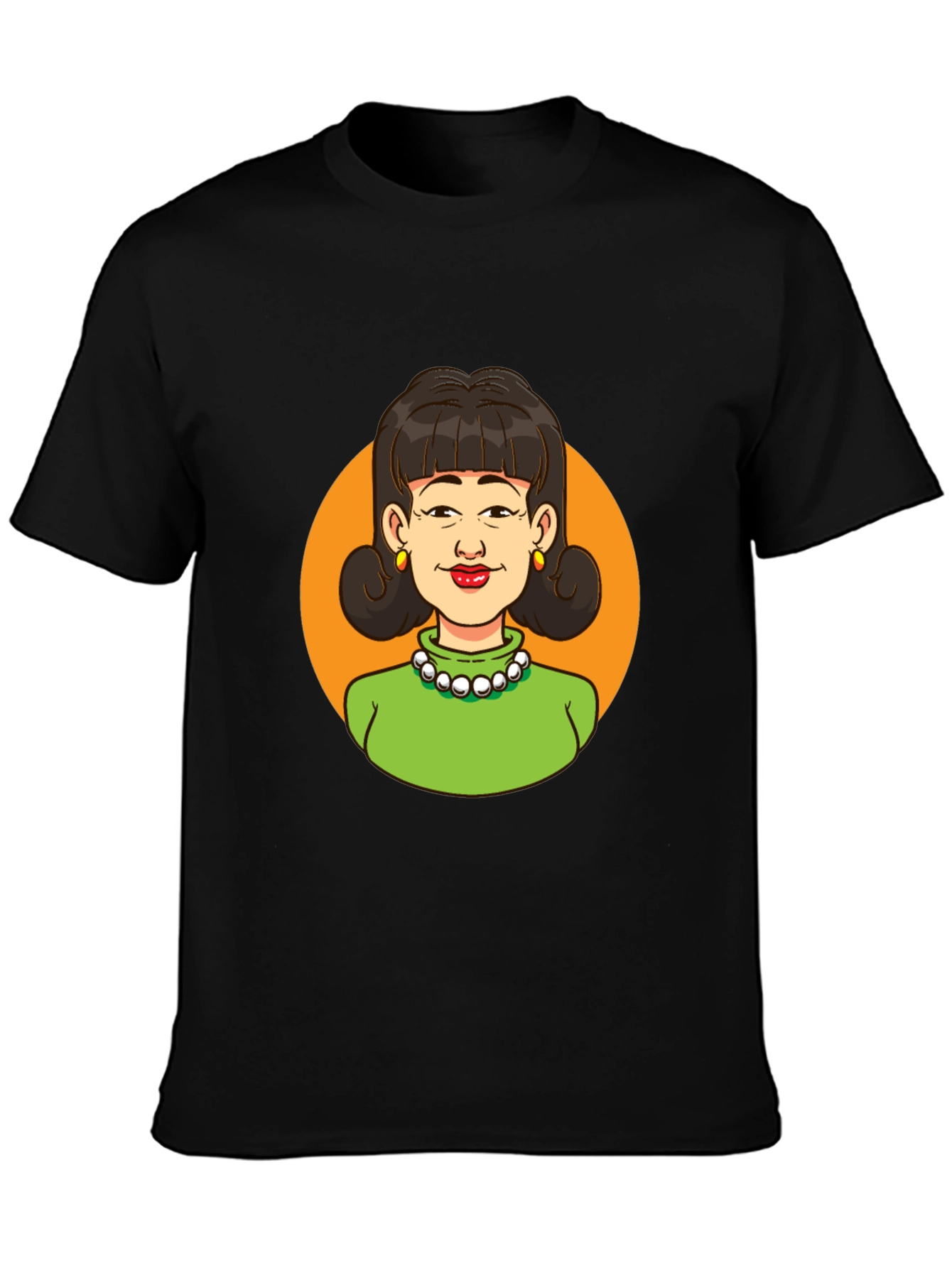 Retro Cartoon Lady Graphic Tee - Classic Style