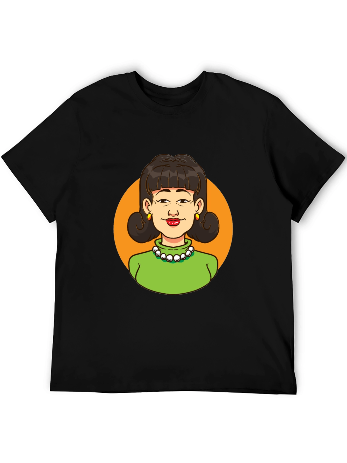 Retro Cartoon Lady Graphic Tee - Classic Style
