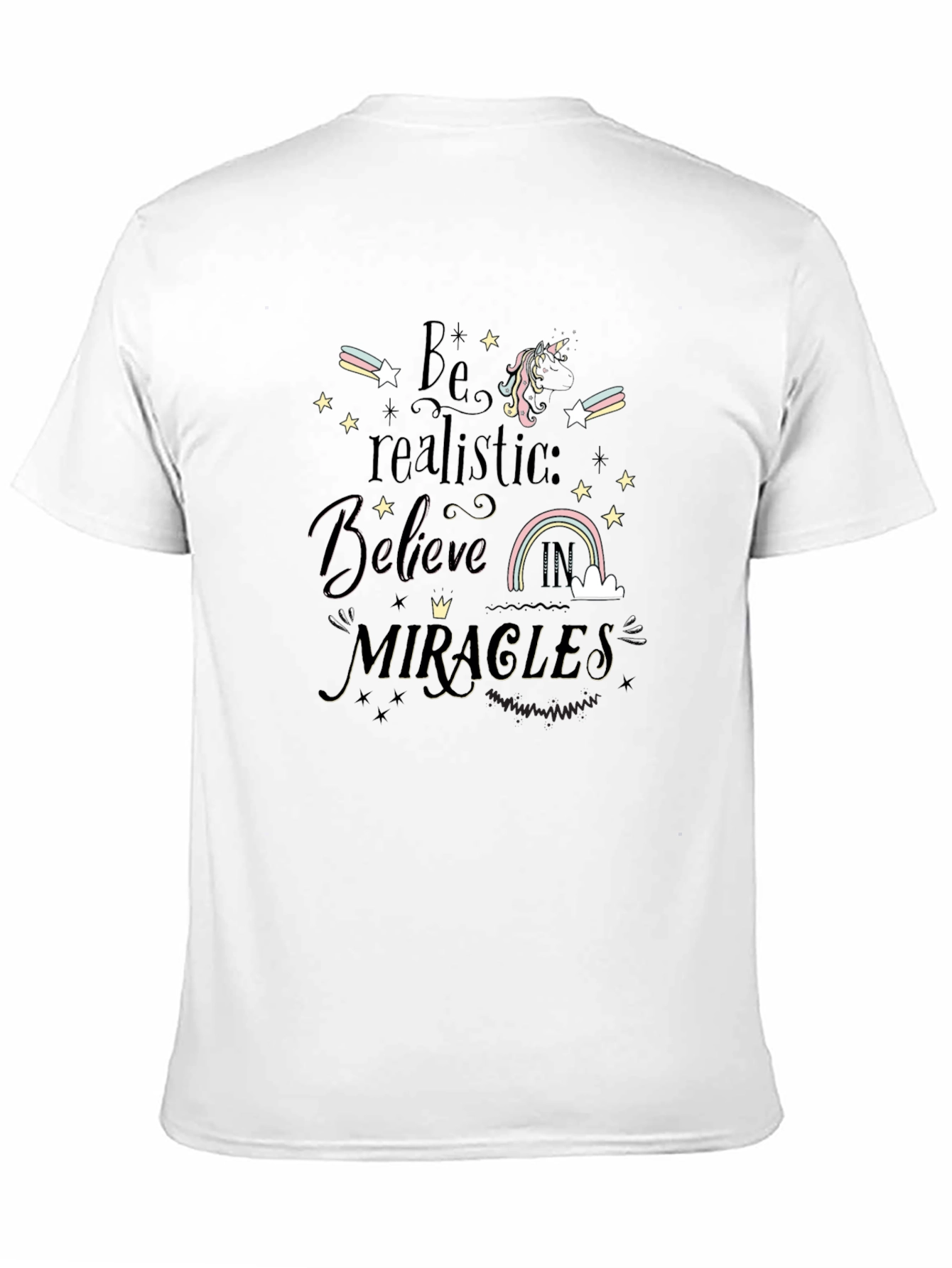 Believe in Miracles Black Graphic Tee