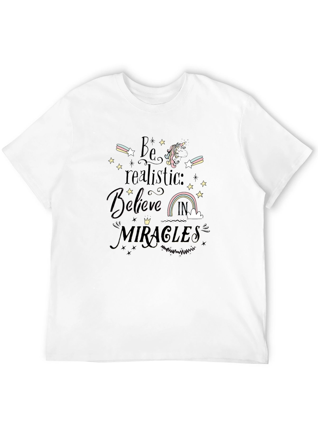 Believe in Miracles Black Graphic Tee