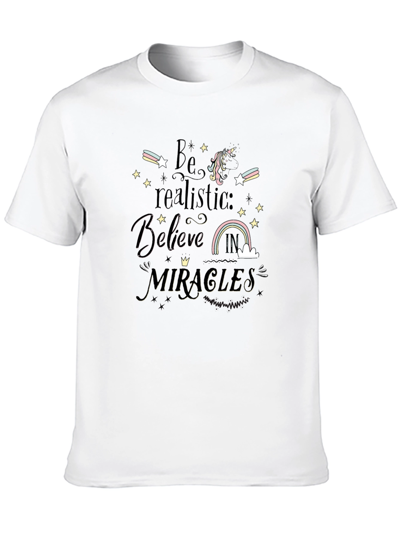 Believe in Miracles Black Graphic Tee